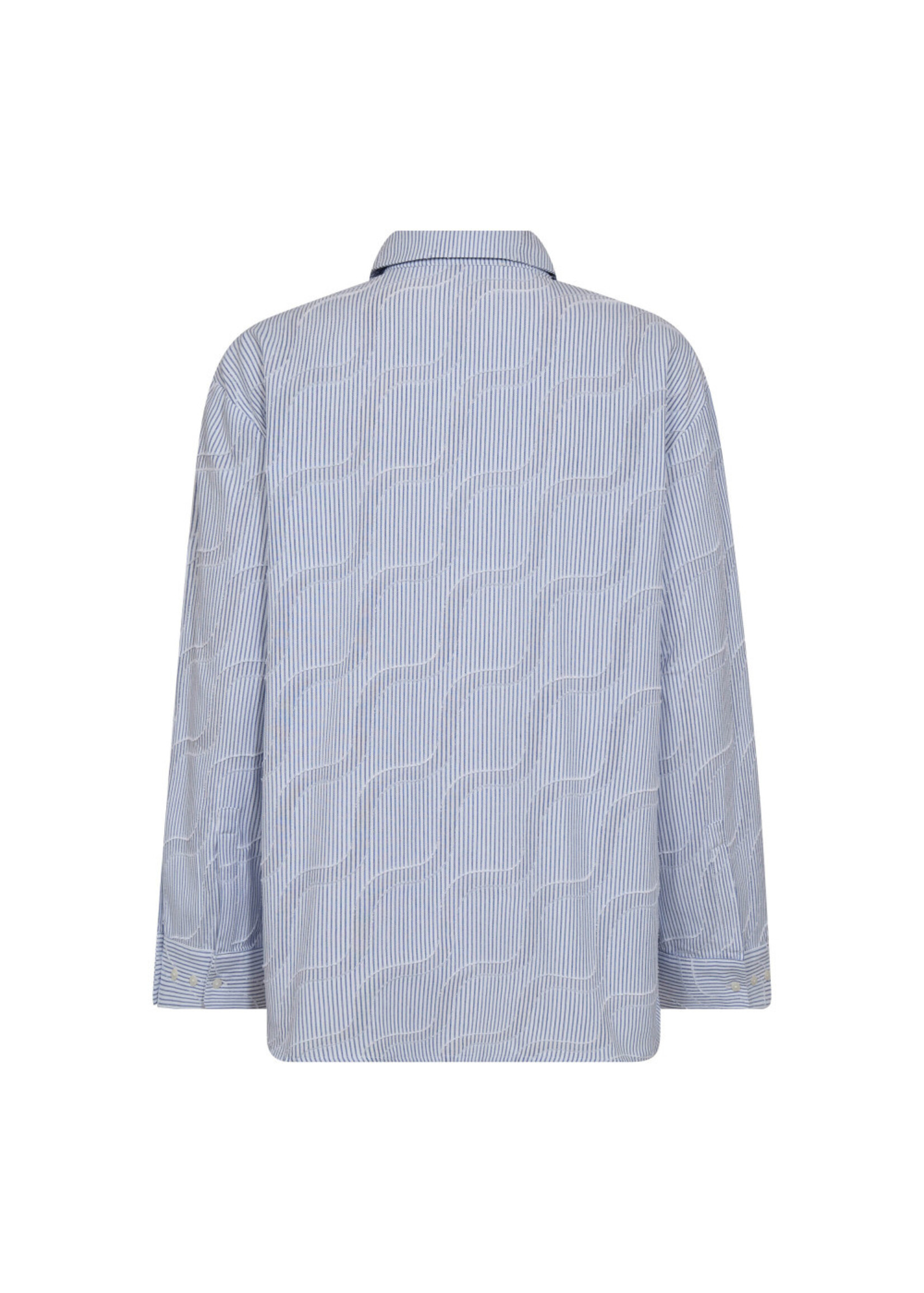Co Couture Co'couture, BradyCC Wave Shirt, Pale blue, size:
