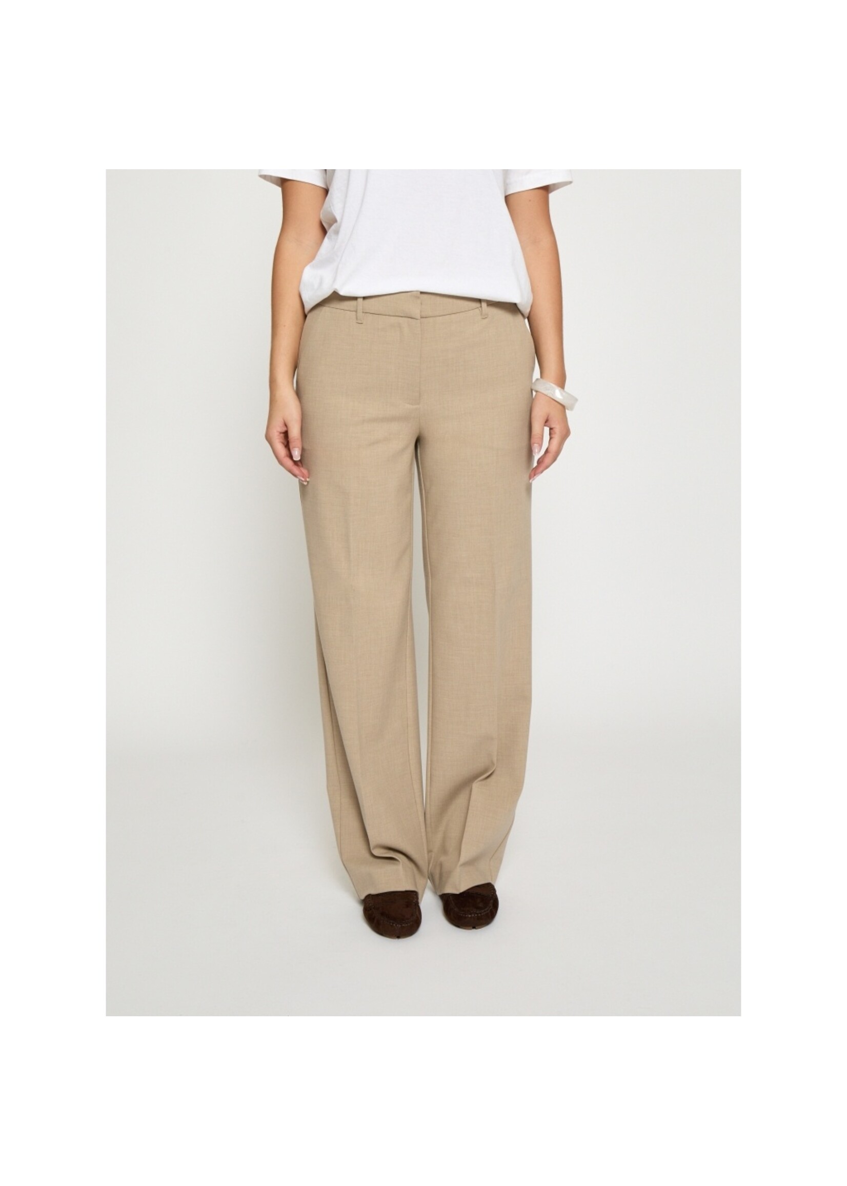 Minus Minus. MSWelma Mid Waist Pant, Sand grey, Size: