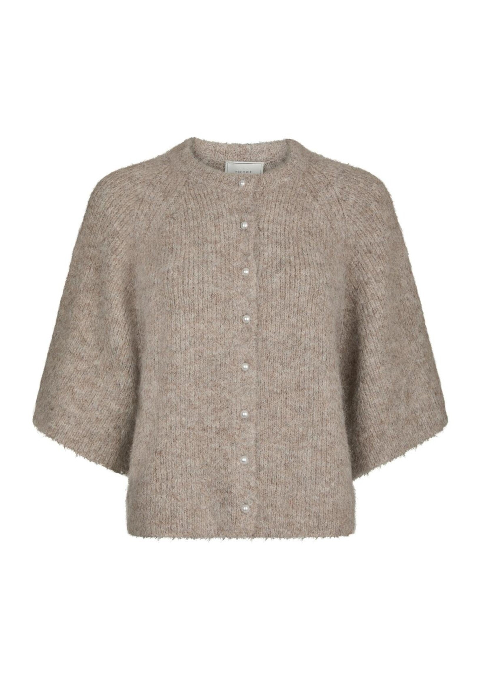 Neo Noir Neo Noir, Amaya Fluffy Knit Cardigan , Beige Melange