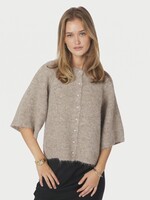 Neo Noir Neo Noir, Amaya Fluffy Knit Cardigan , Beige Melange
