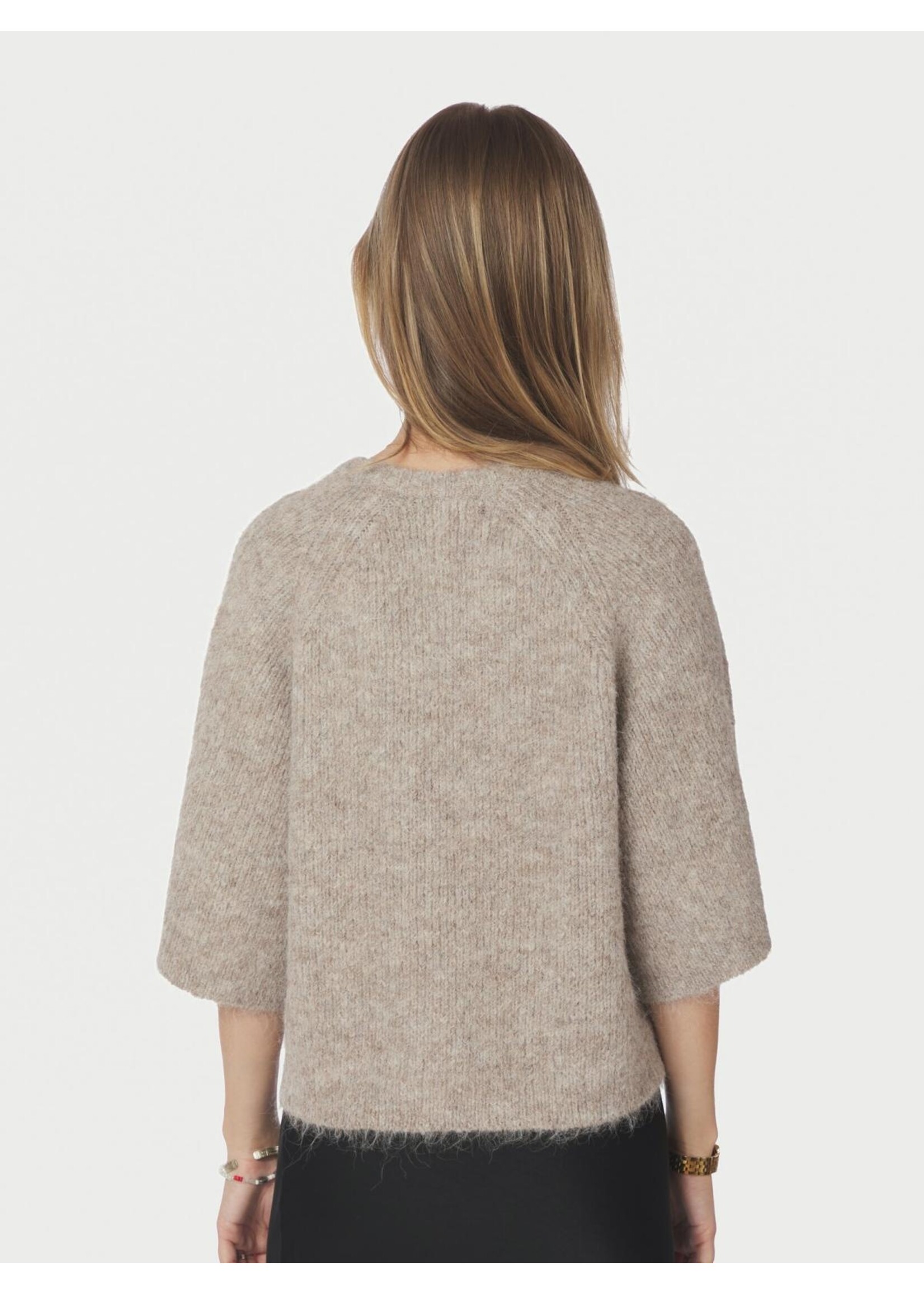 Neo Noir Neo Noir, Amaya Fluffy Knit Cardigan , Beige Melange