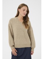 Saint Tropez Saint Tropez, OttolineSZ V-Neck Pullover, Tannin Melange, Size: