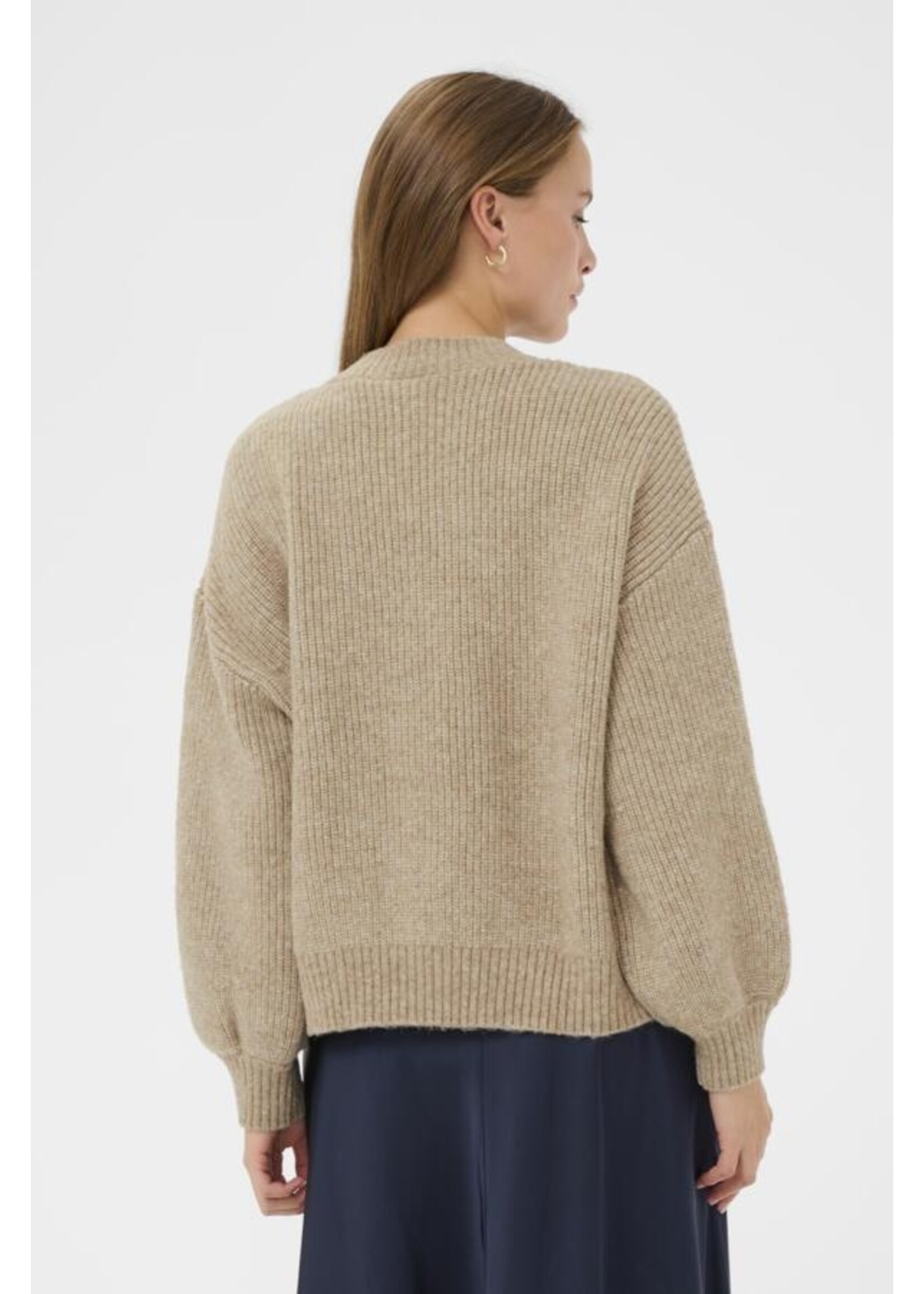 Saint Tropez Saint Tropez, OttolineSZ V-Neck Pullover, Tannin Melange, Size: