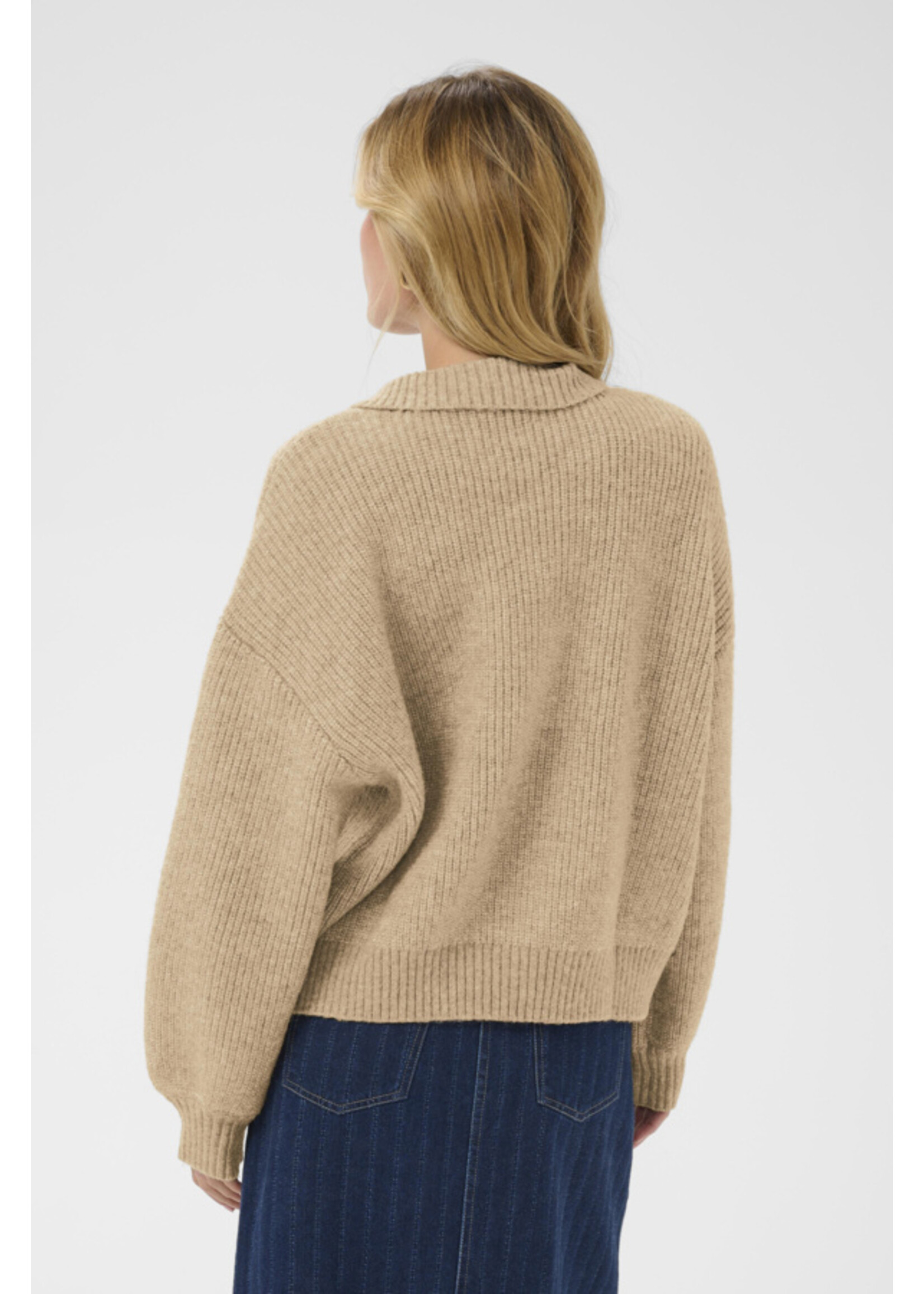 Saint Tropez Saint Tropez, OttolineSZ Polo Pullover, Tannin Melange, Size: