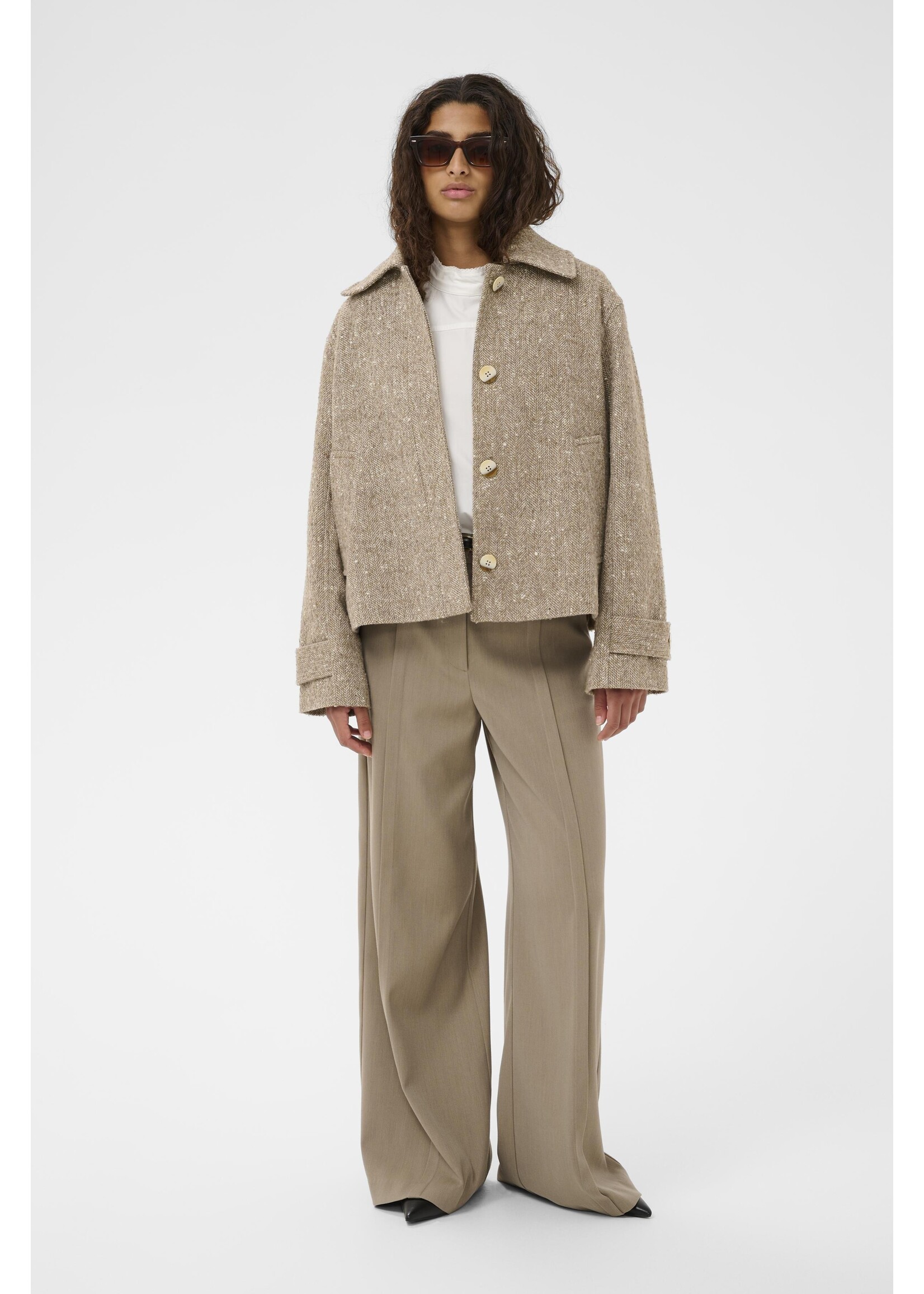 Soaked In Luxury Soaked, SLOleia Akeleje Jacket, Twill brown, Size: