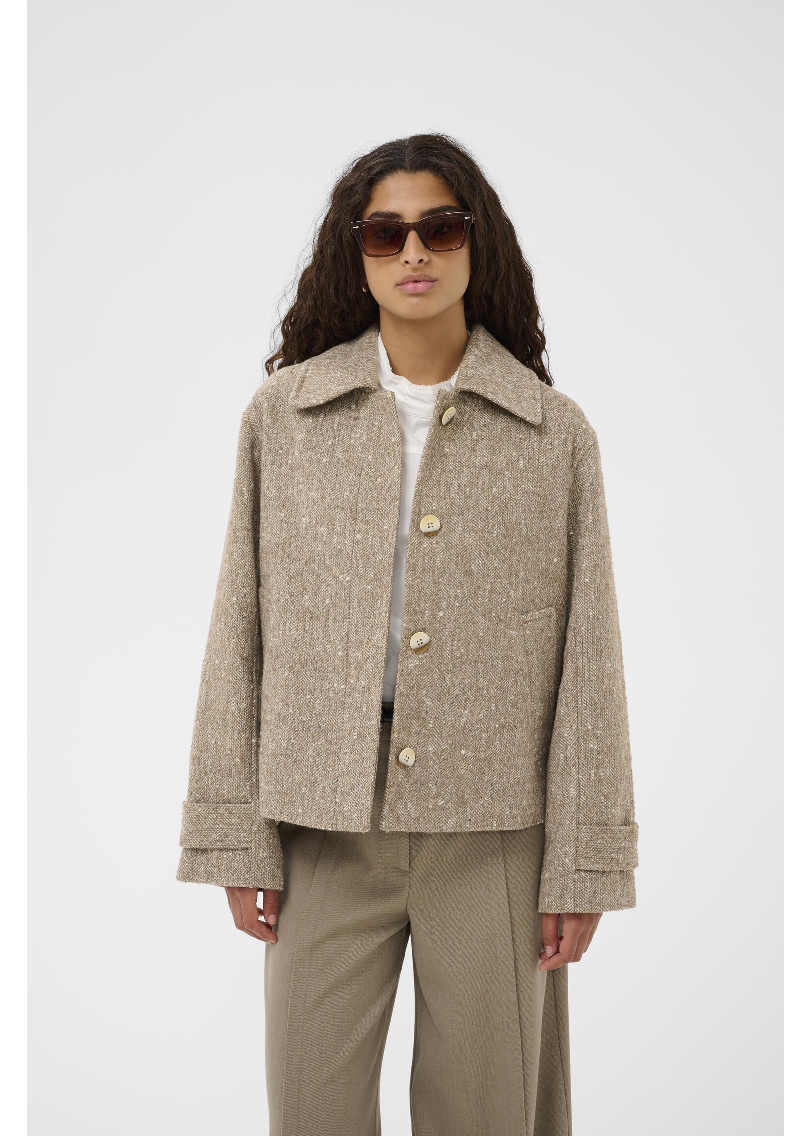 Soaked In Luxury Soaked, SLOleia Akeleje Jacket, Twill brown, Size: