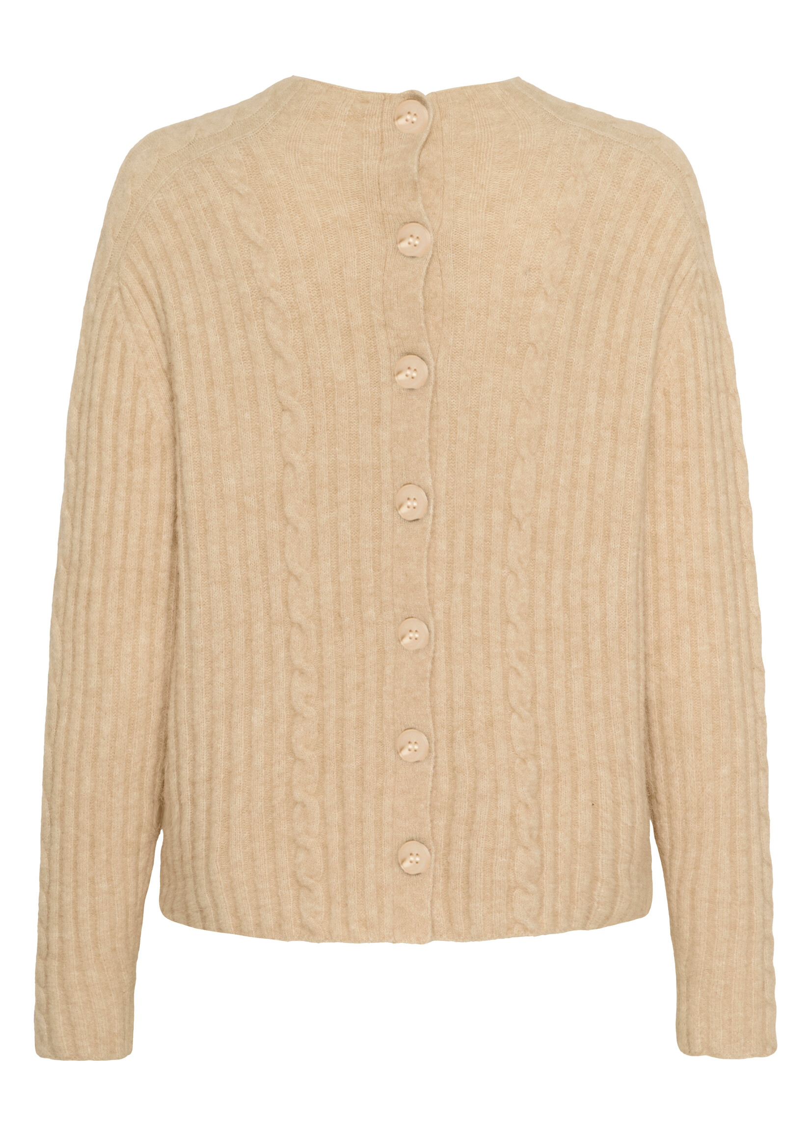 Soaked In Luxury Soaked, SLAnina Cable Pullover,  Parchment Mela, Size: