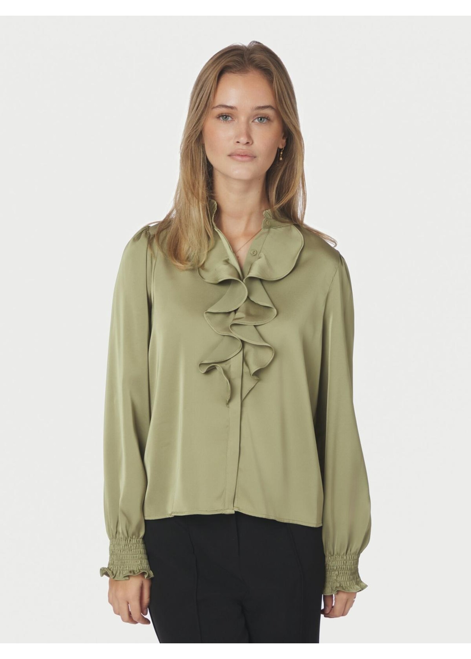 Neo Noir Neo Noir, Zamola Blouse, Dusty Army, Size: