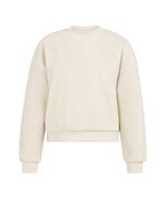 Yaya Yaya, Teddy sweater met geribde boorden en ronde hals, Grey, Size: