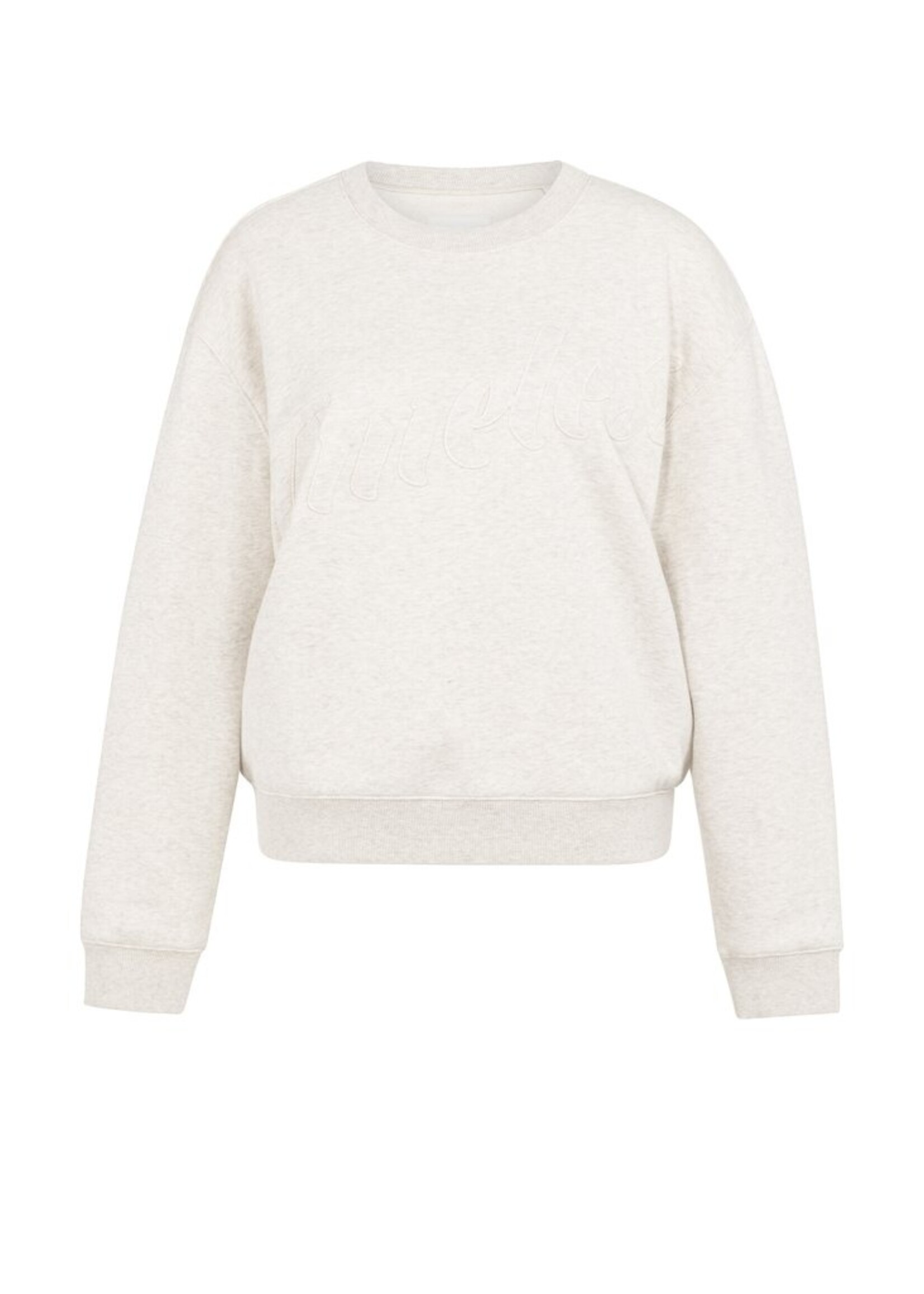 Yaya Yaya, Sweater met opgestikte tekst en ronde hals, Grey, Size: