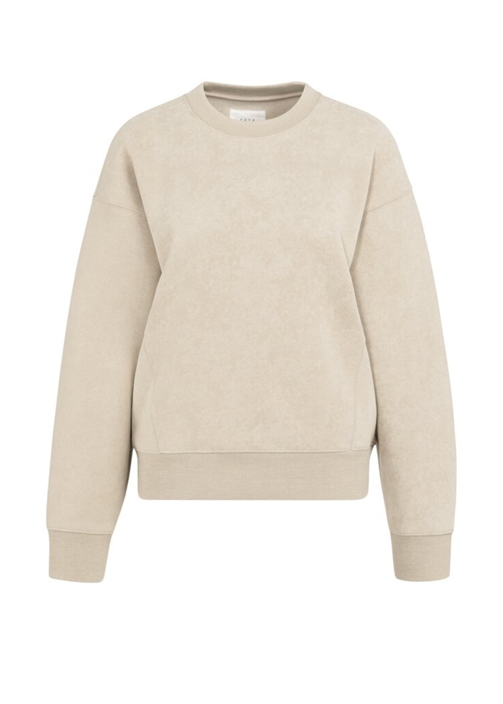 Yaya Yaya, Sweater van stevige stof met gewassen effect, Brown, Size: