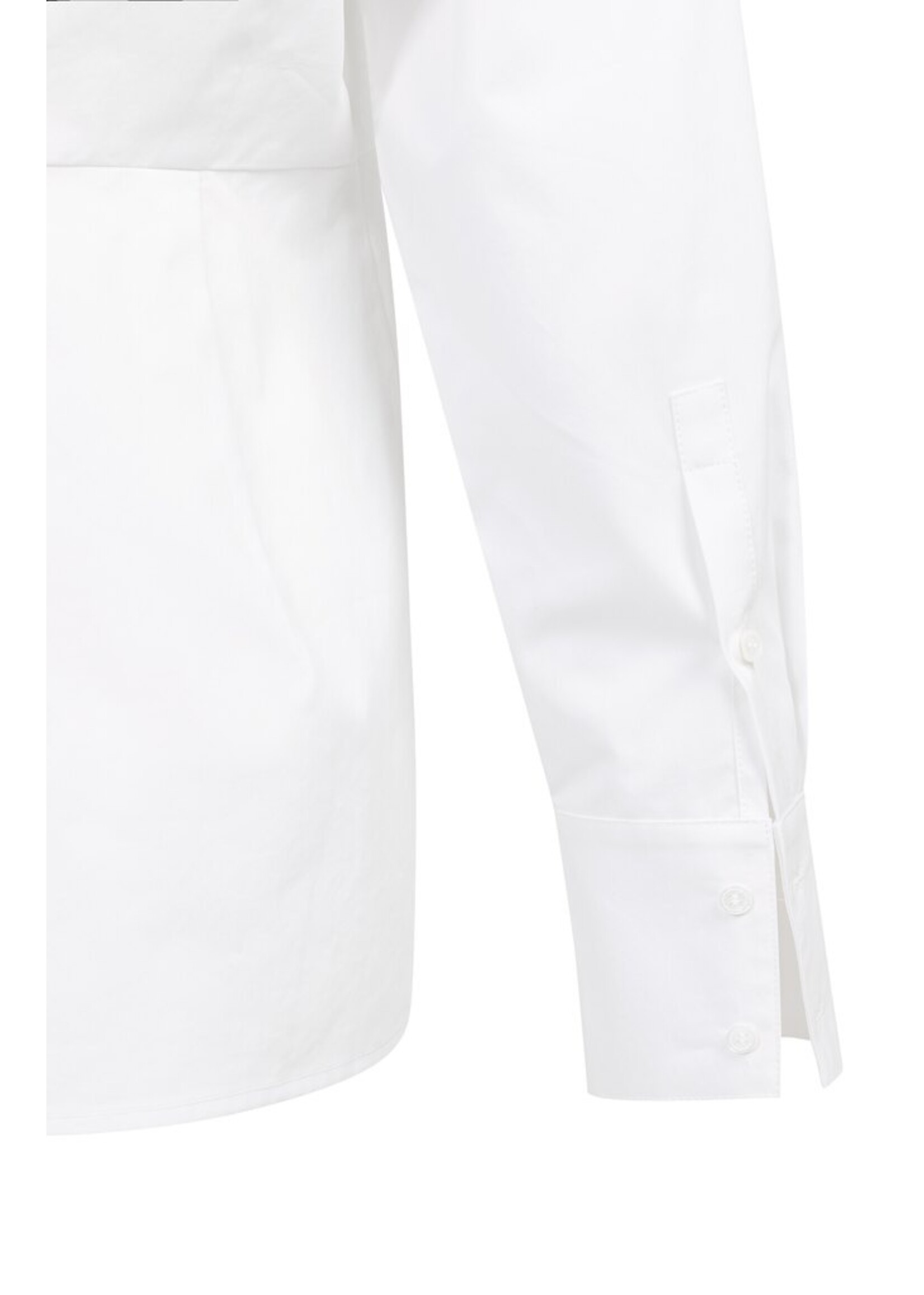 Yaya Yaya, Poplin blouse met A-lijn en splitdetail, Pure white, Size: