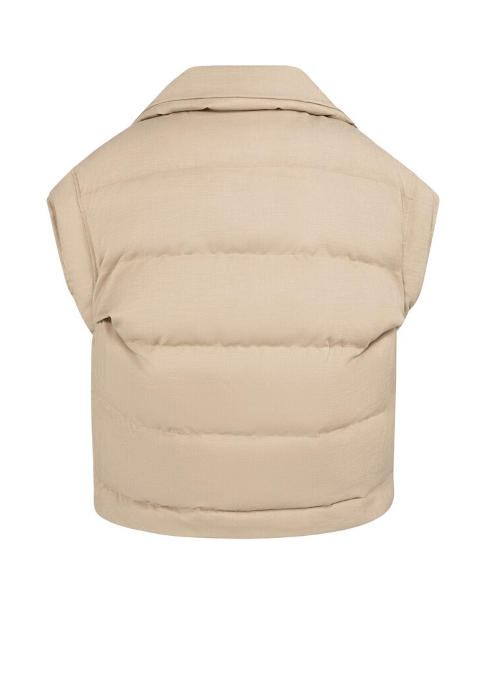 Yaya Yaya, Gewatteerde oversized bodywarmer met kraag, Gold, Size: