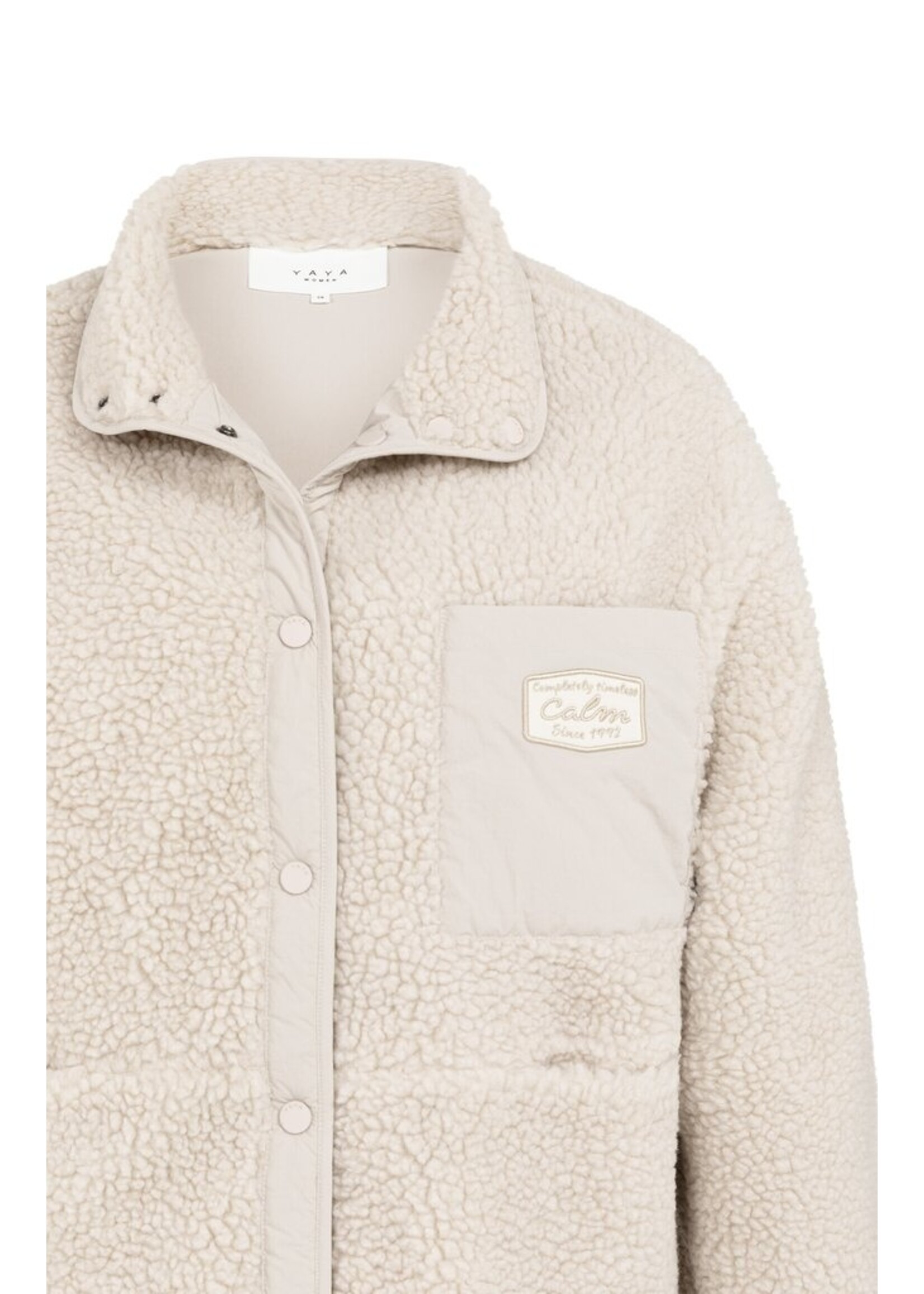 Yaya Yaya, Omkeerbaar teddy jack met nylon borstzak, Grey, Size: