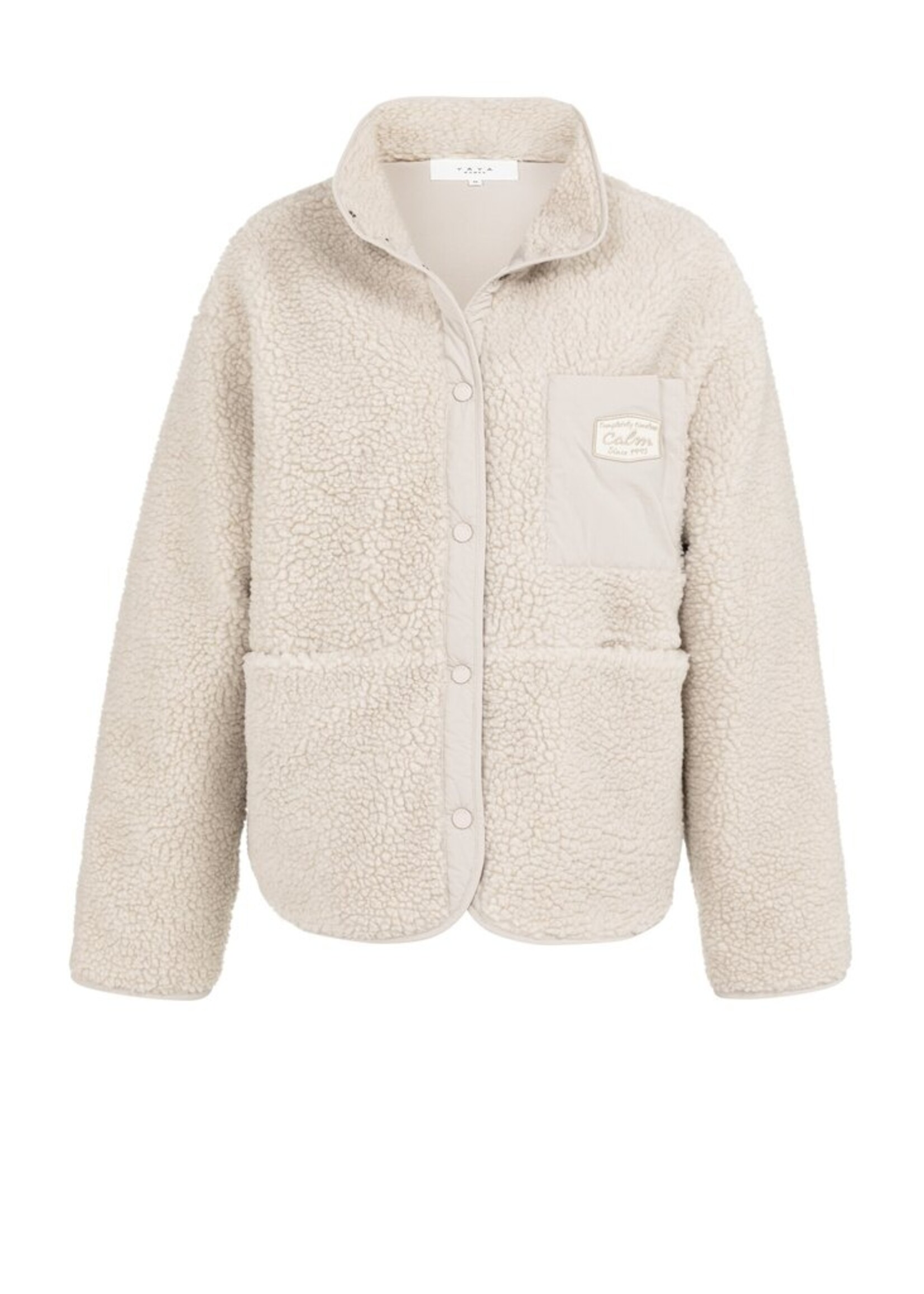 Yaya Yaya, Omkeerbaar teddy jack met nylon borstzak, Grey, Size: