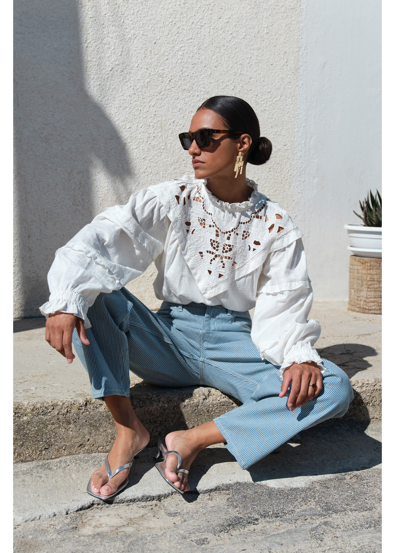 By-Bar By-Bar, bowie blouse, Off white, Size: