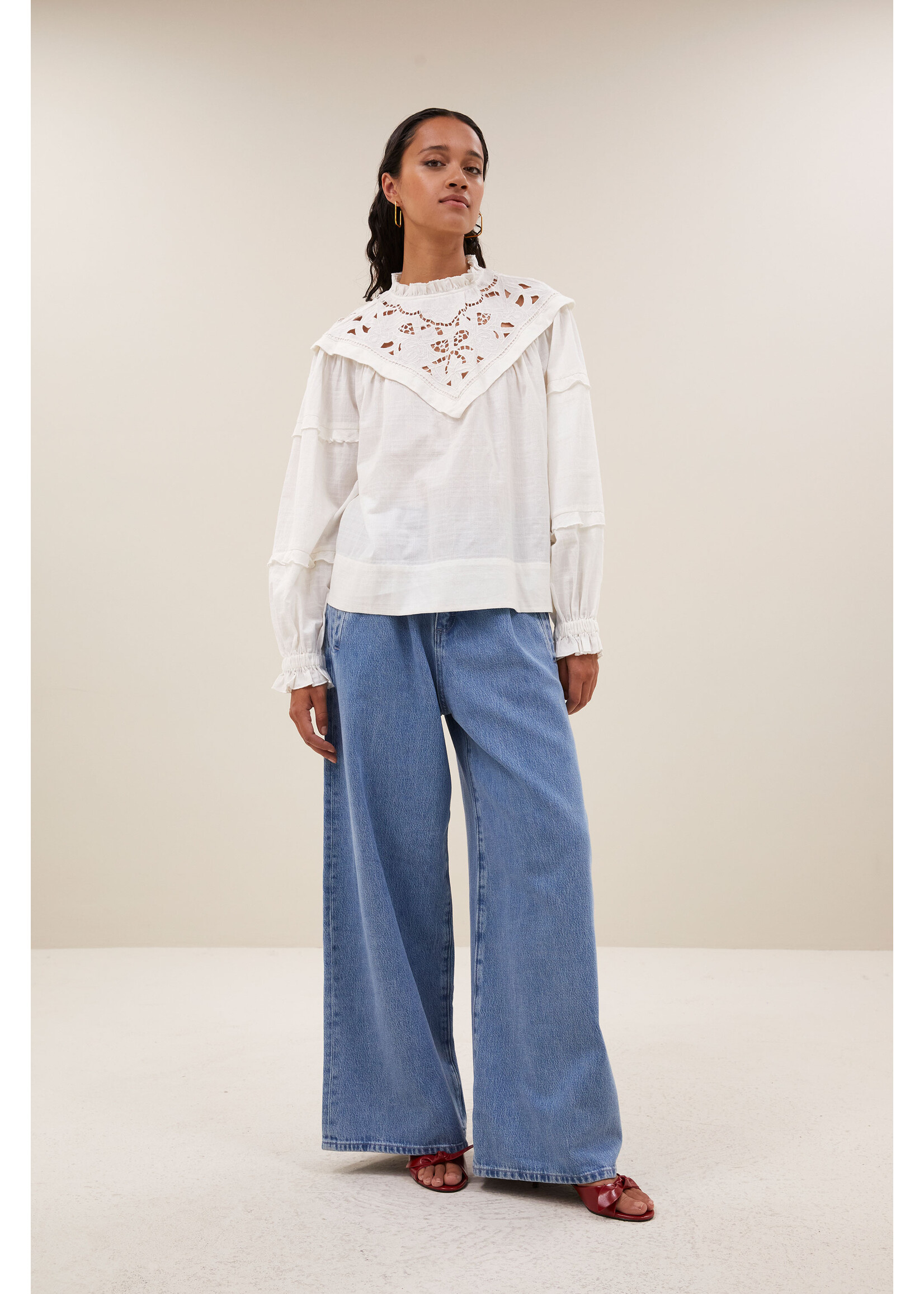 By-Bar By-Bar, bowie blouse, Off white, Size: