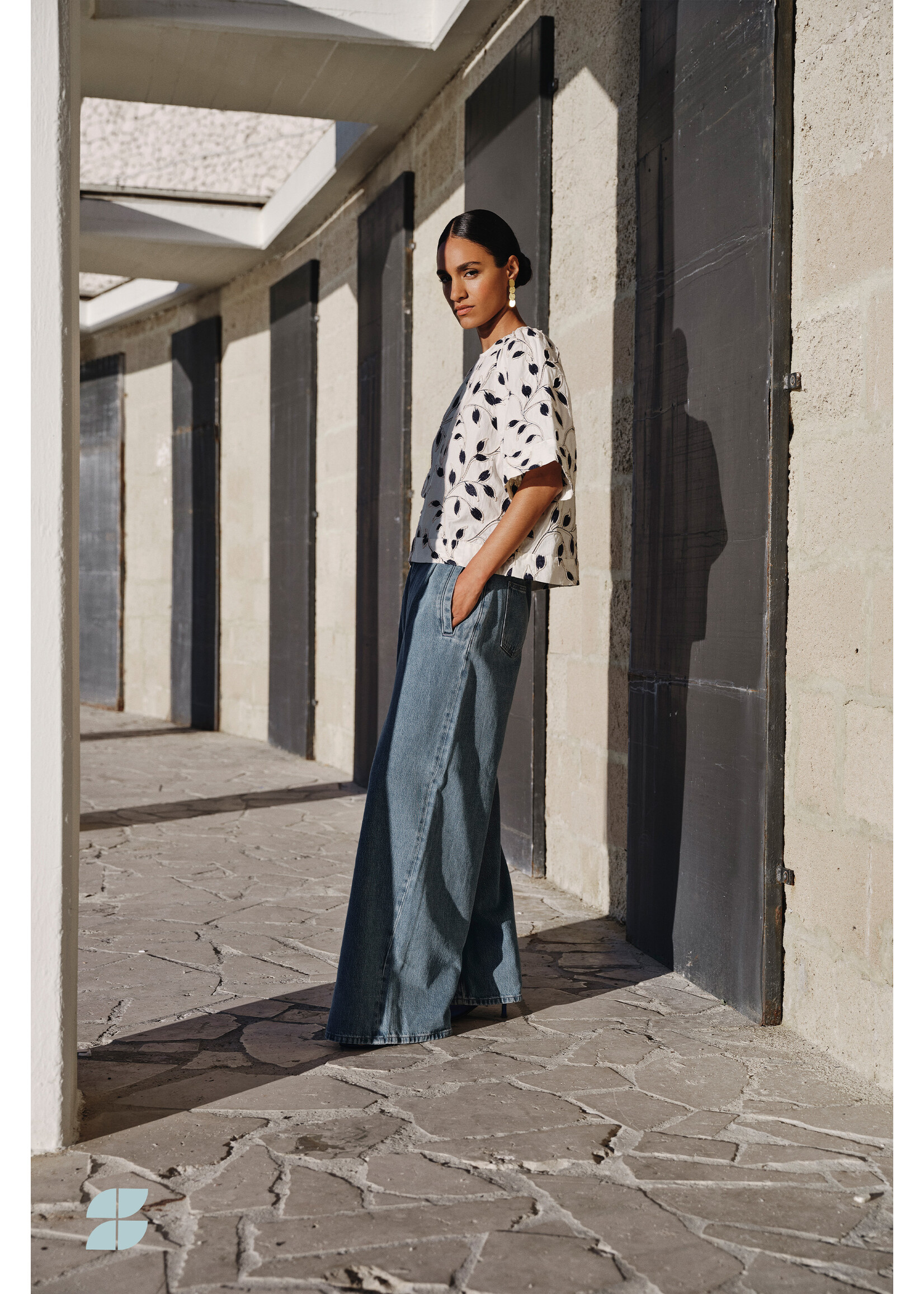 By-Bar By-Bar, olivia botanic blouse, Midnight, Size: