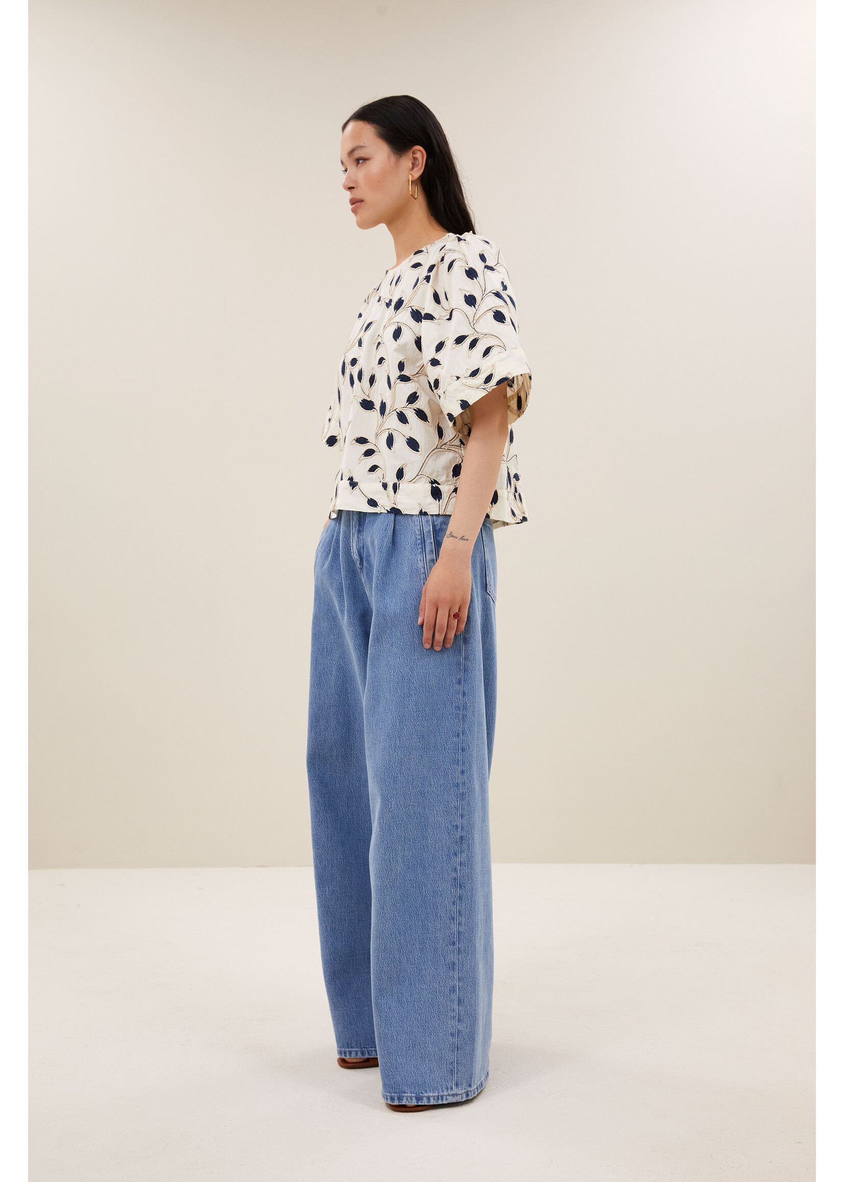 By-Bar By-Bar, olivia botanic blouse, Midnight, Size: