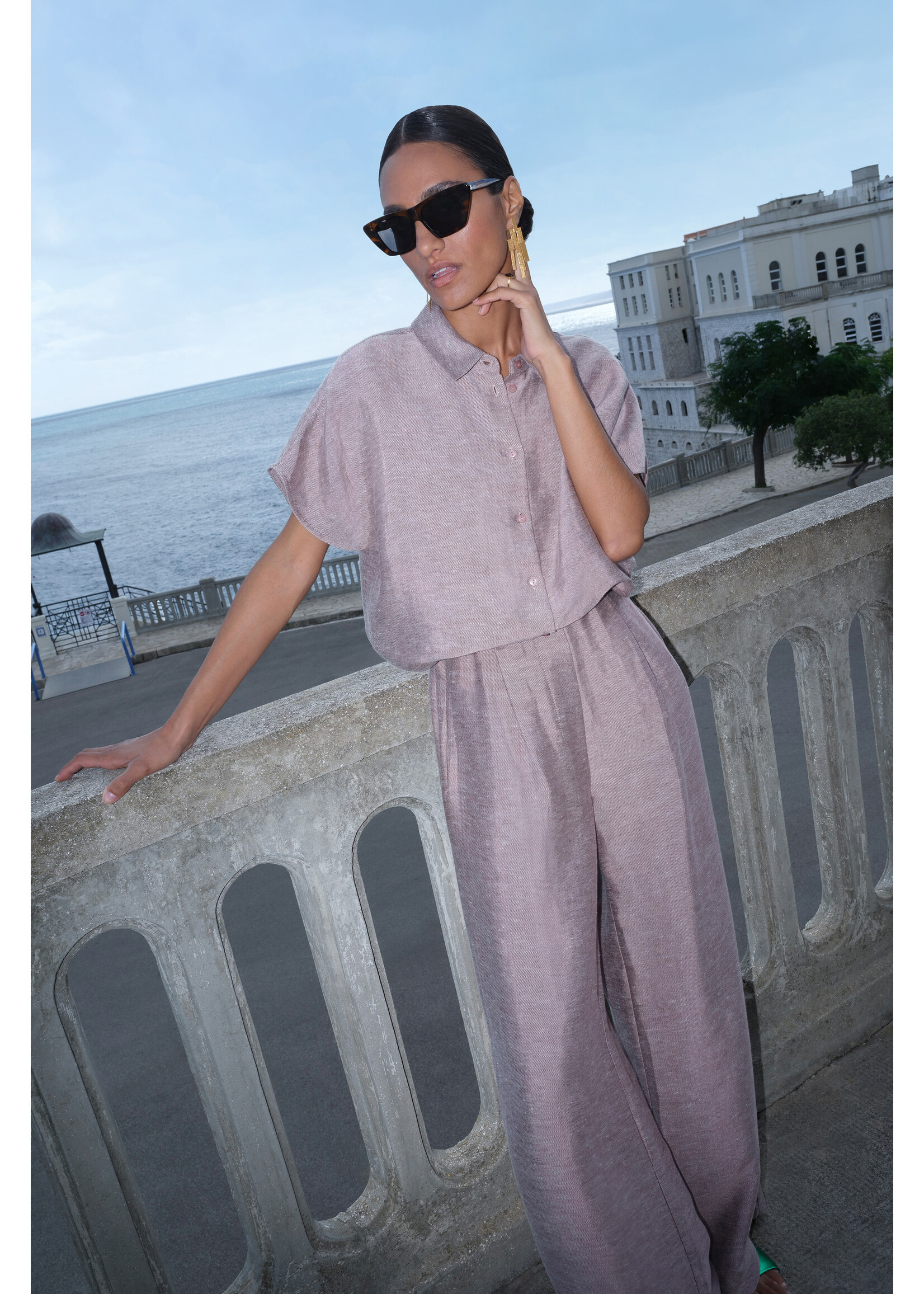 By-Bar By-Bar, celin gloss pants, Mellow rose, Size: