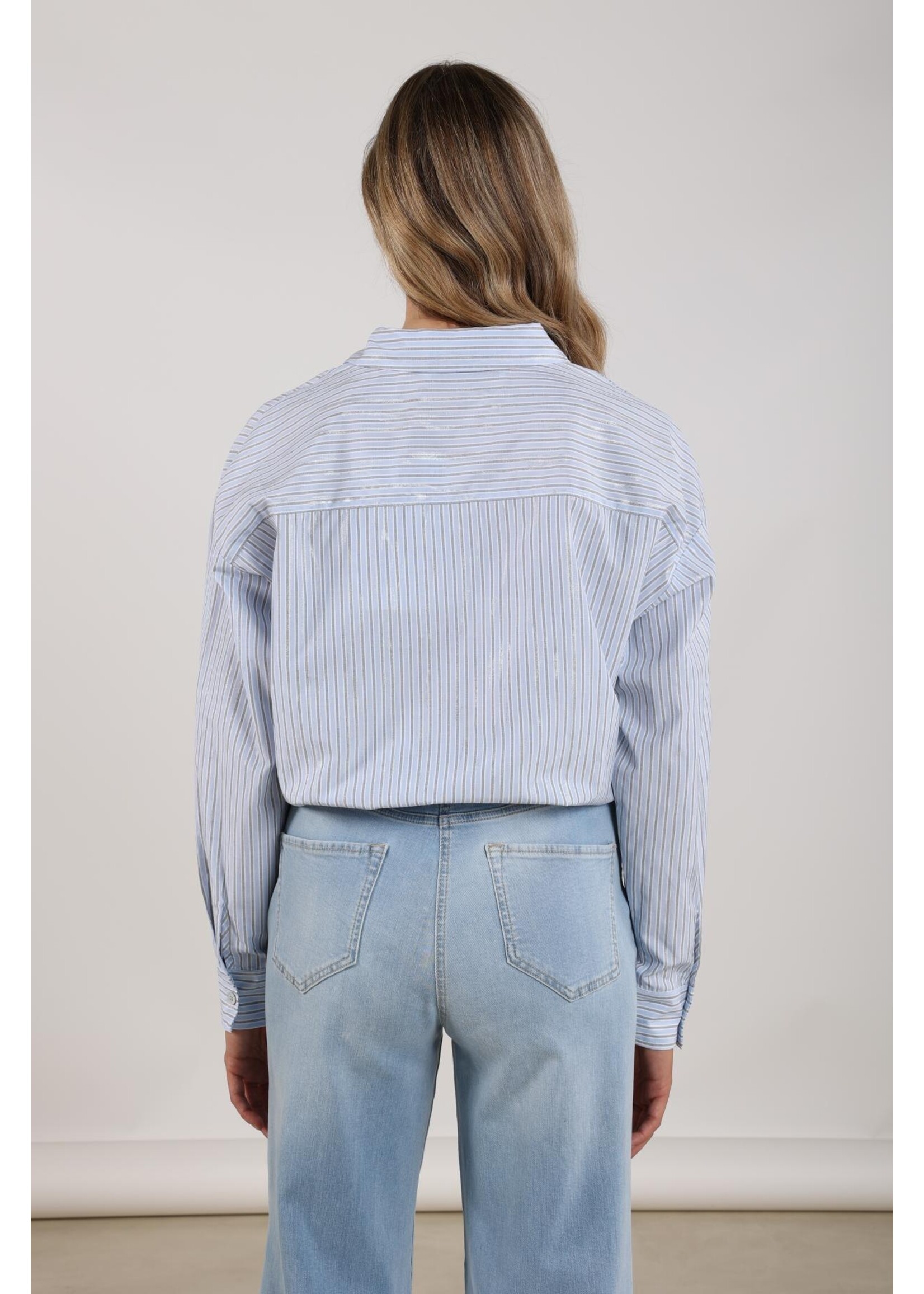 Nukus Nukus, Ariana Blouse Stripe, Cloudy, Size: