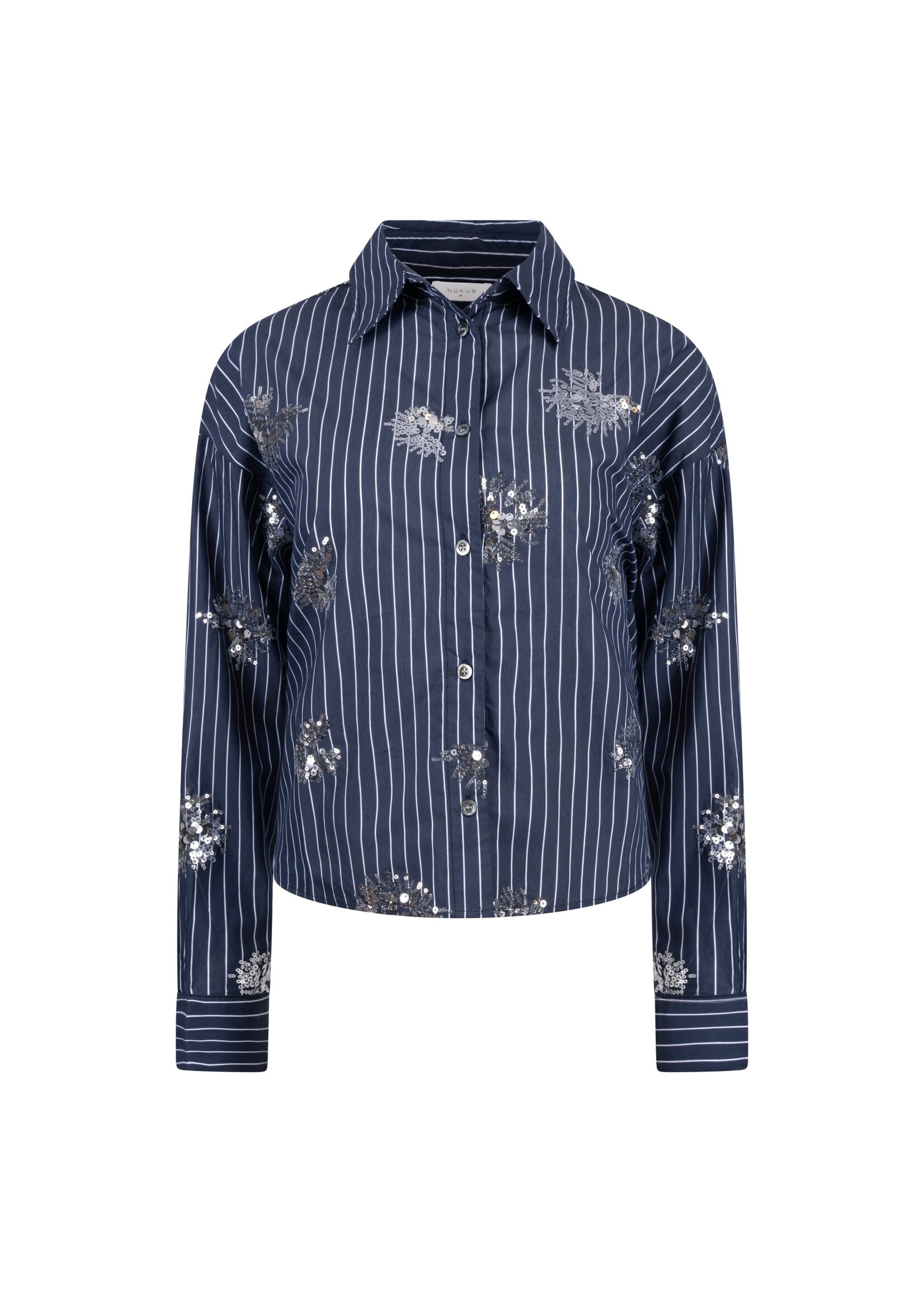 Nukus Nukus, Tessa Blouse Paillet, Navy, Size: