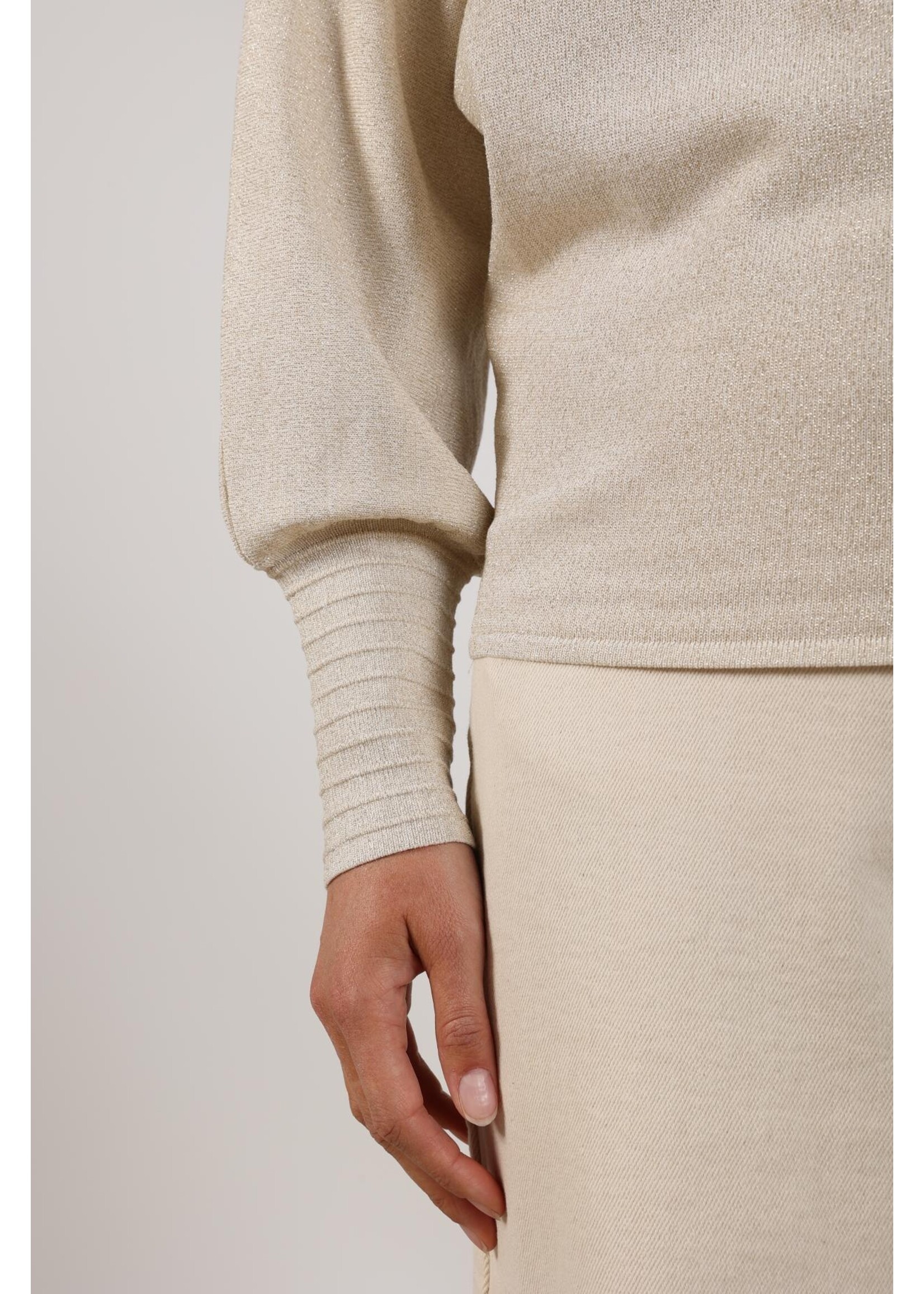 Nukus Nukus, Jorien Pullover Lurex, Sand, size: