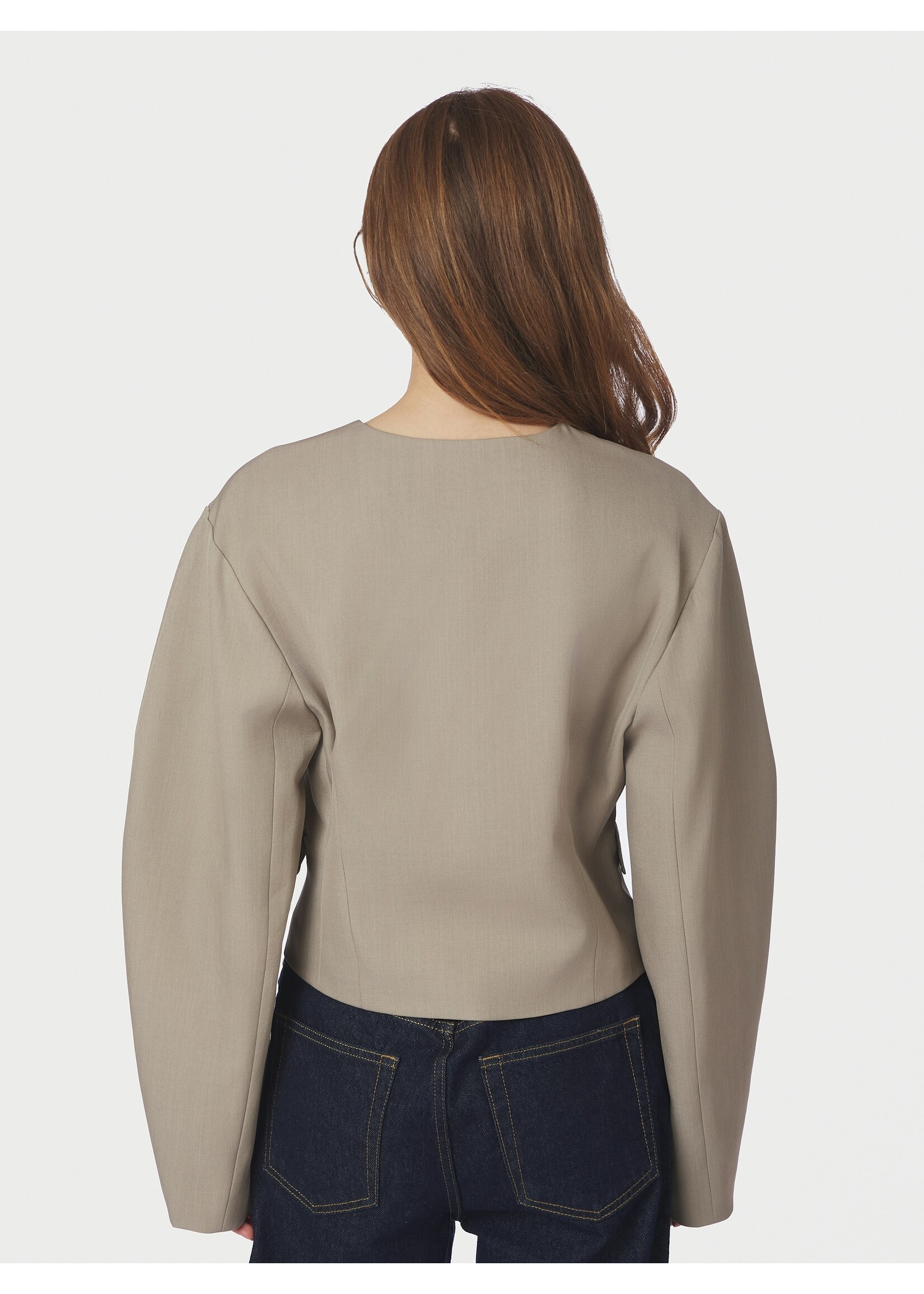 Neo Noir Neo Noir, Aranti Structure Curve Jacket, Warm grey, Size