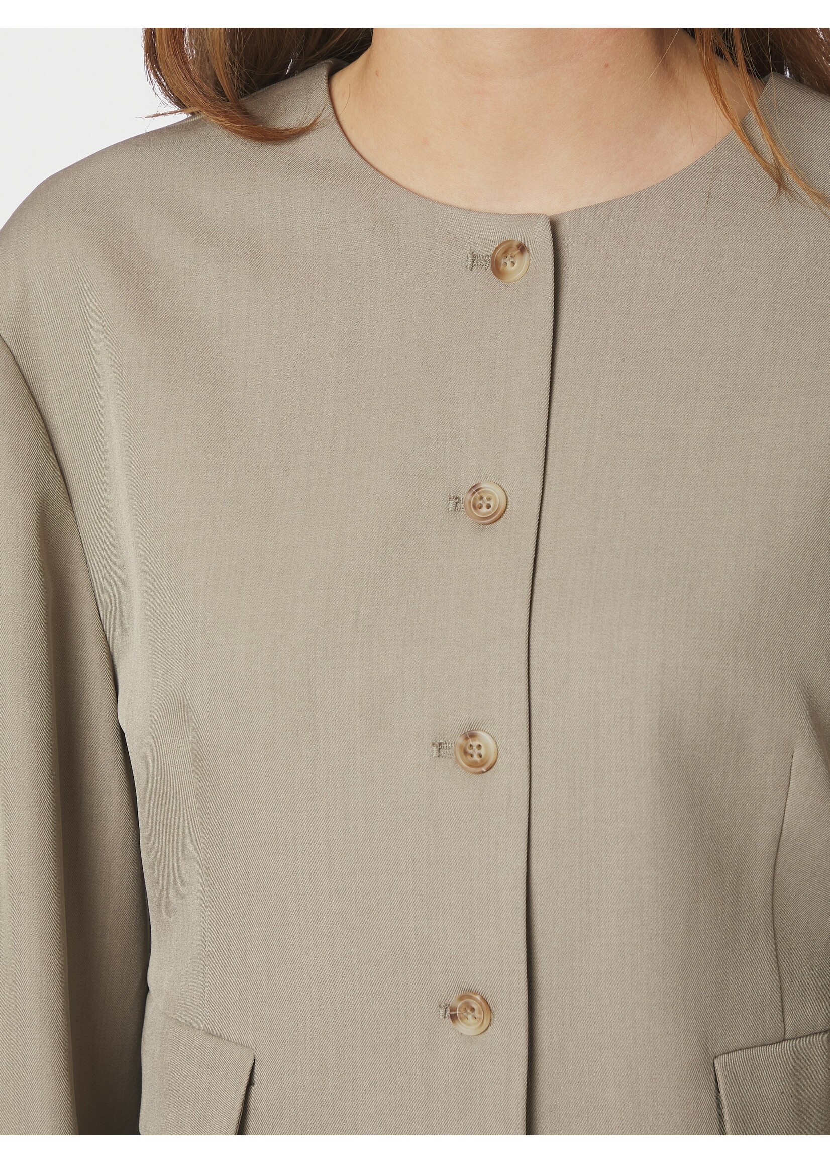 Neo Noir Neo Noir, Aranti Structure Curve Jacket, Warm grey, Size