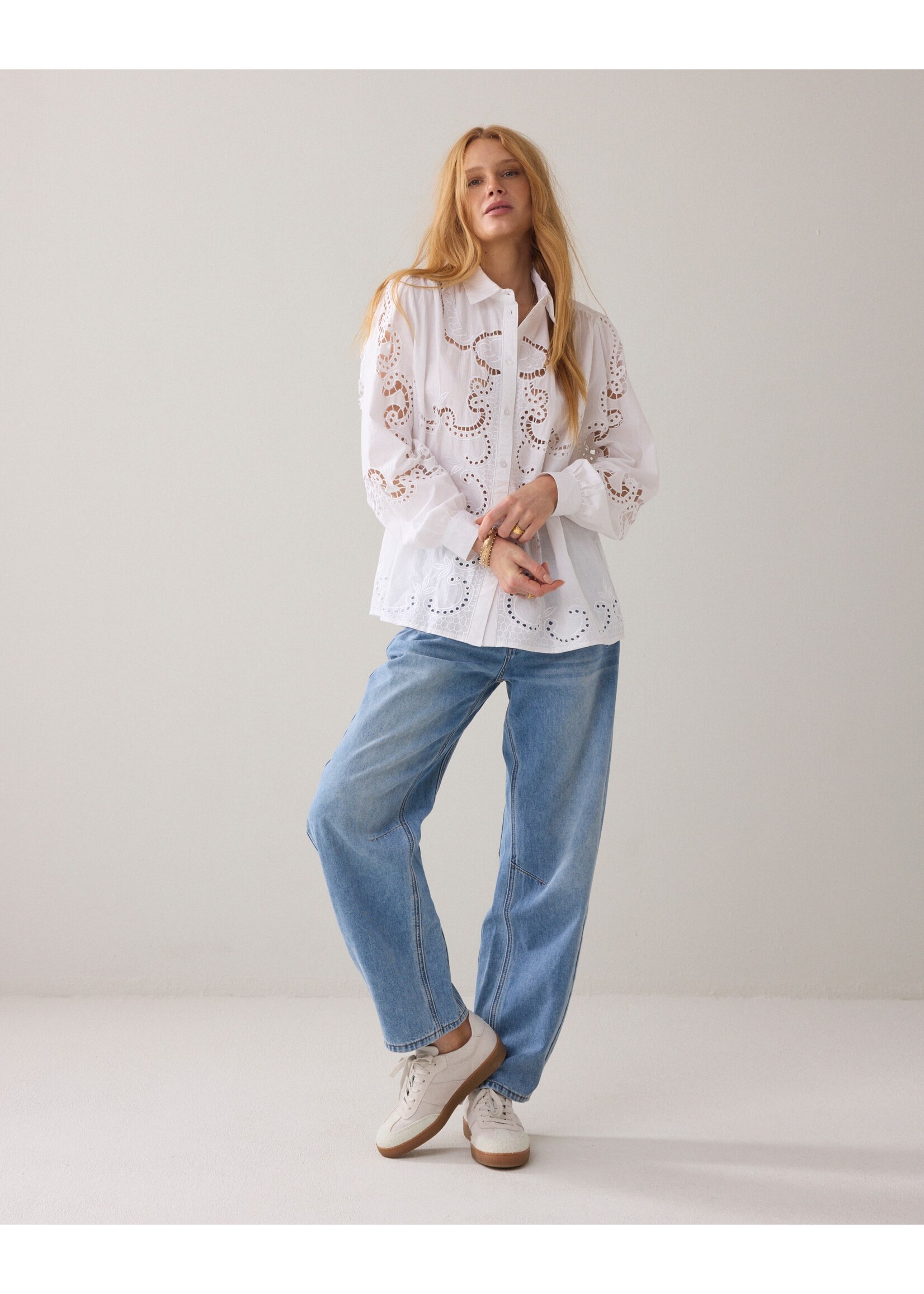 Summum Summum, Blouse Open work, White, Size: