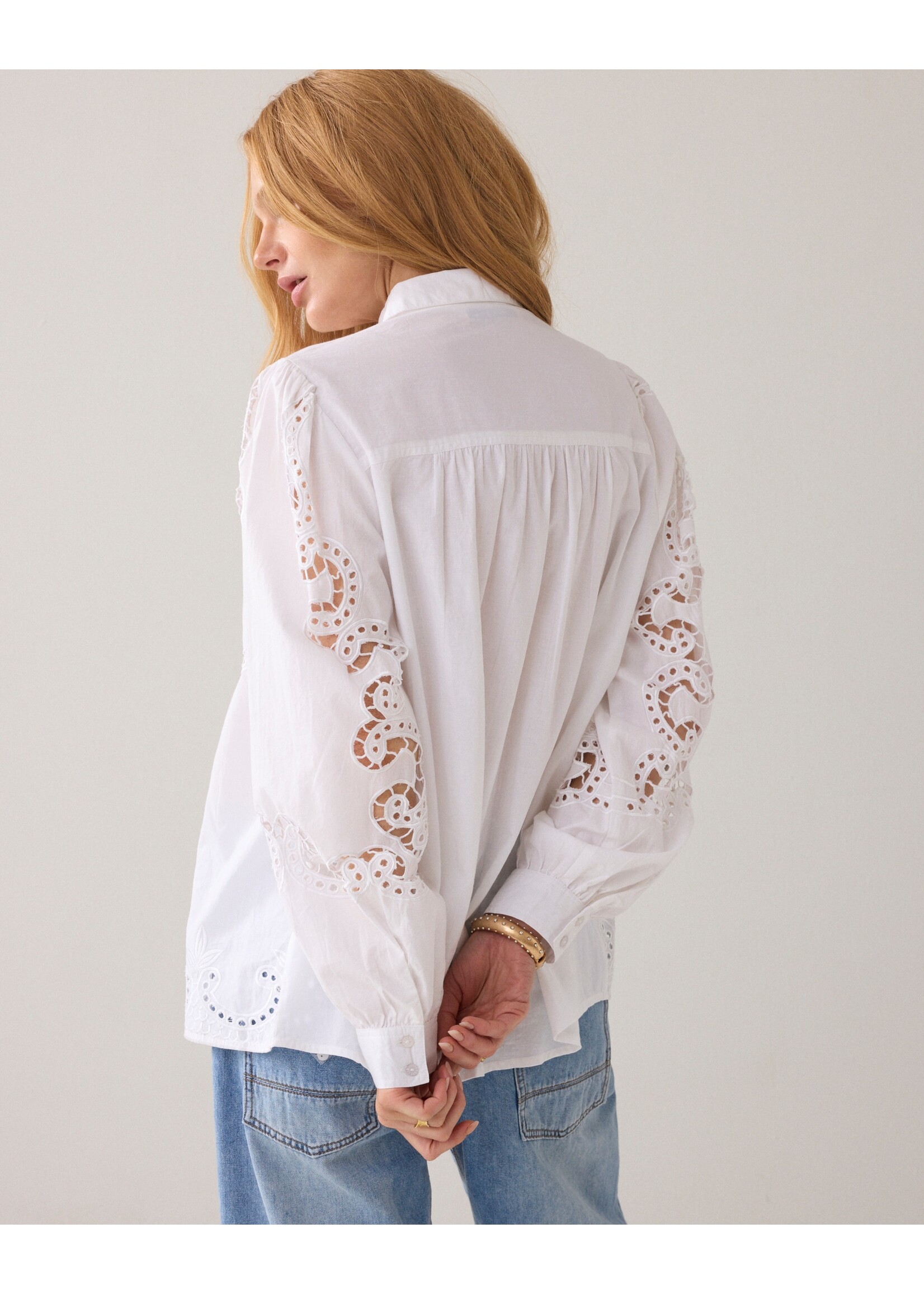 Summum Summum, Blouse Open work, White, Size: