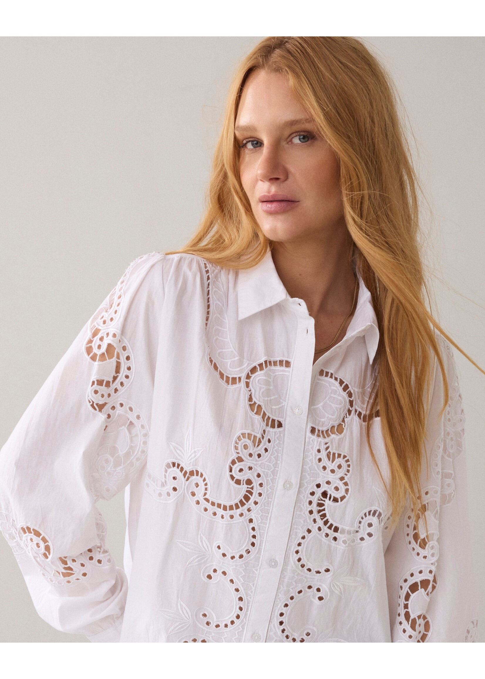 Summum Summum, Blouse Open work, White, Size: