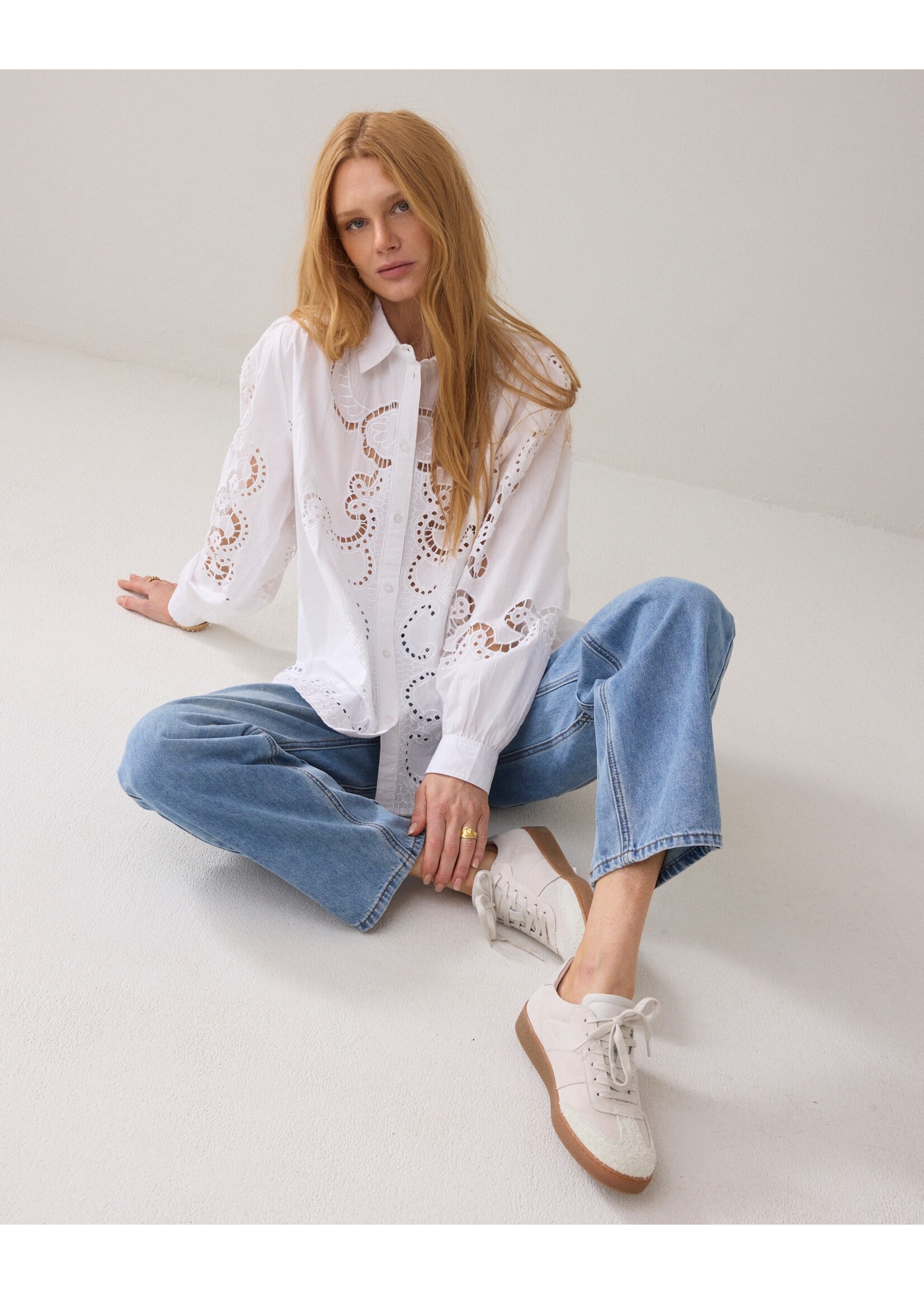 Summum Summum, Blouse Open work, White, Size: