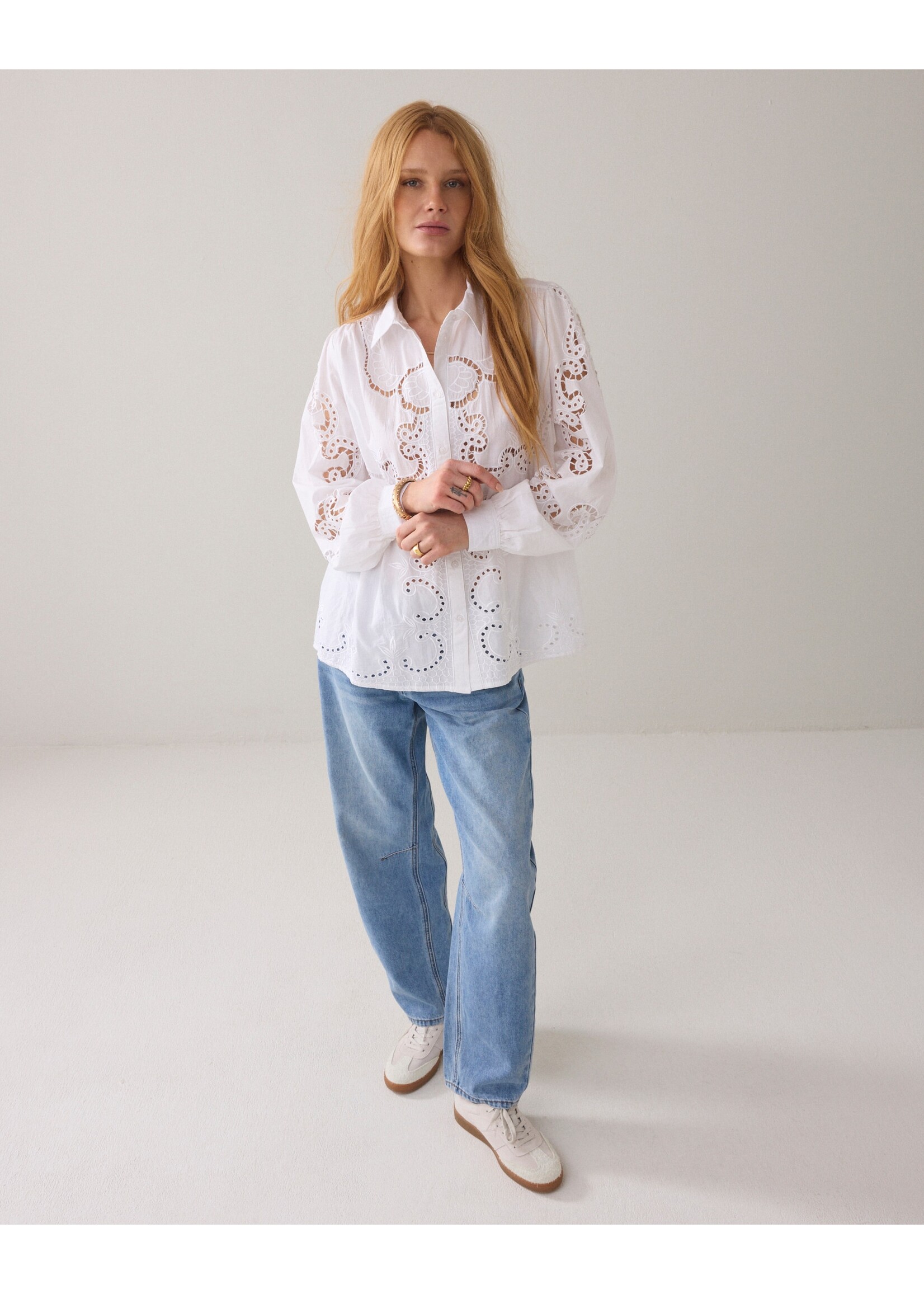 Summum Summum, Blouse Open work, White, Size: