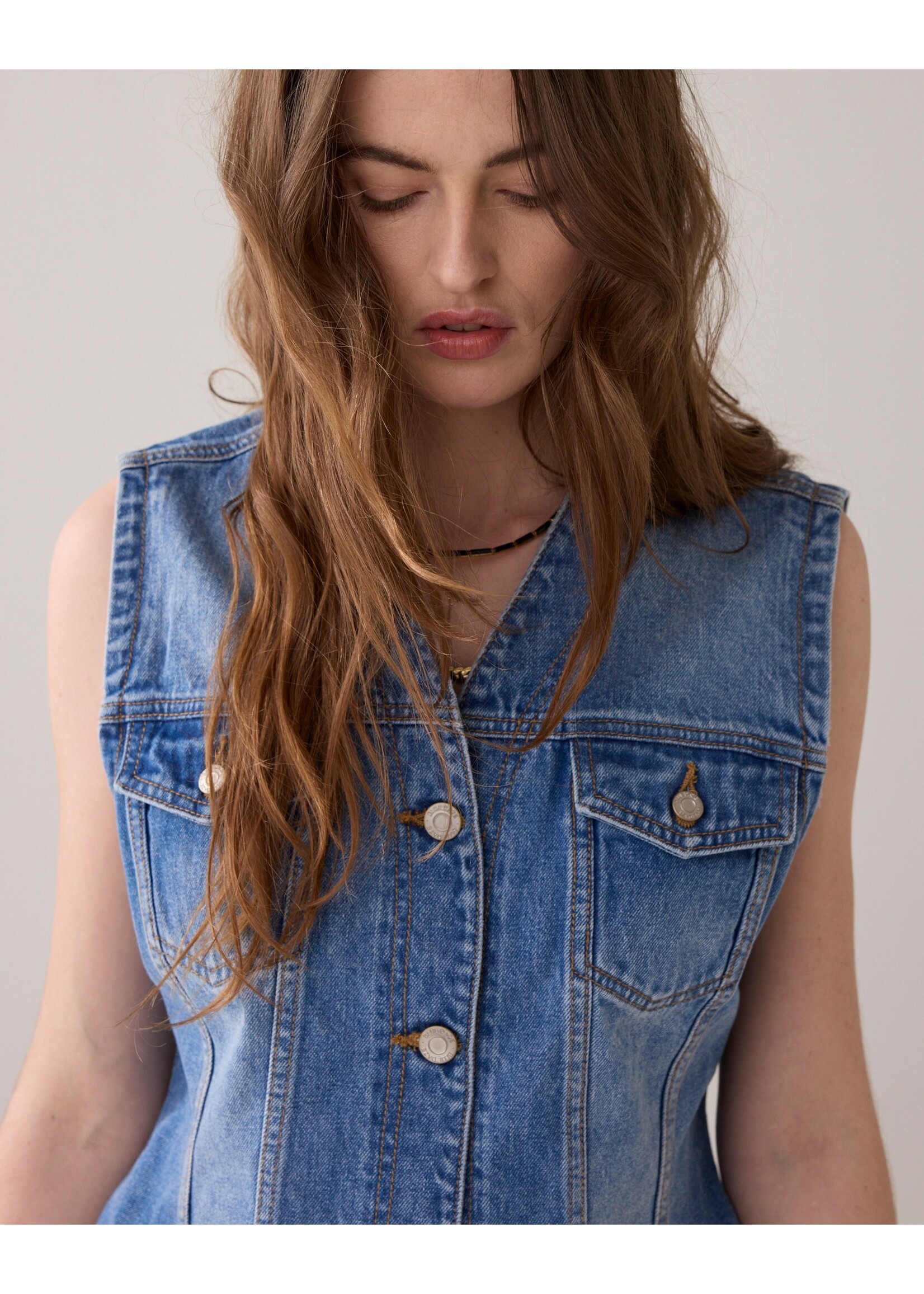 Summum Blue daze, Gilet denim Soft comford twill, Denim, Size:
