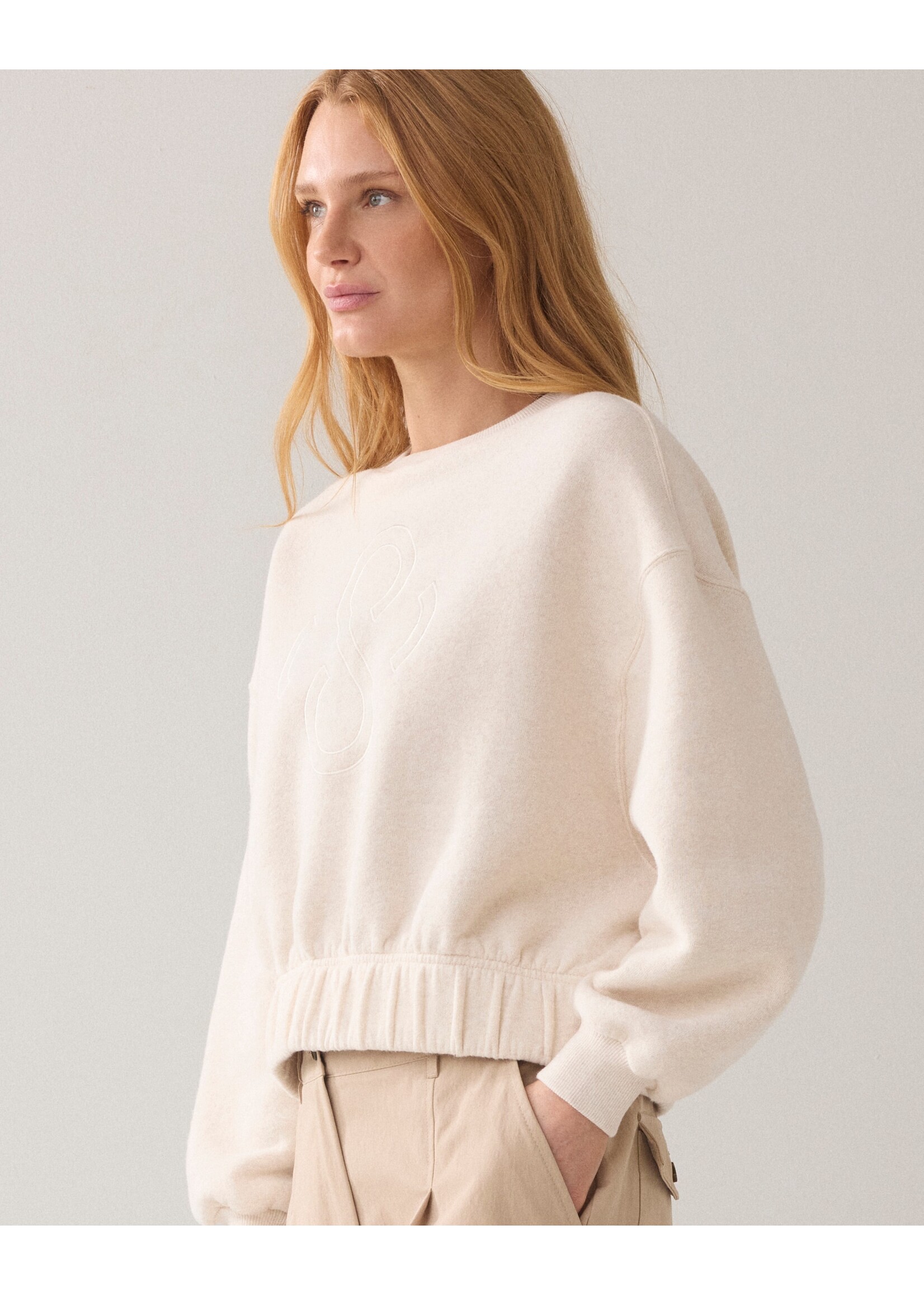 Summum Summum, Jersey boxy Soft sweat, Ivory, size: