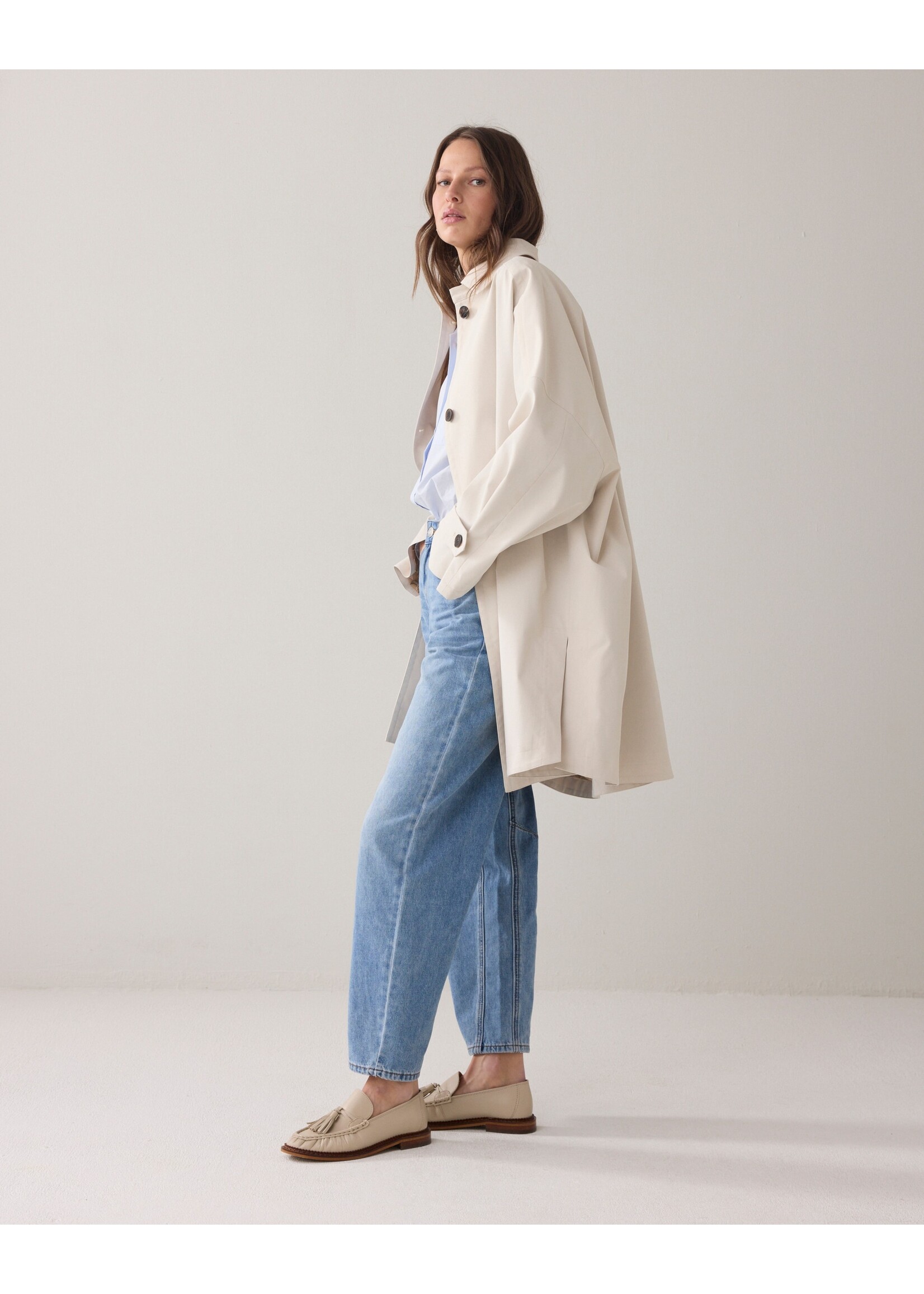 Summum Summum, Jacket Gabardine, Ivory, Size: