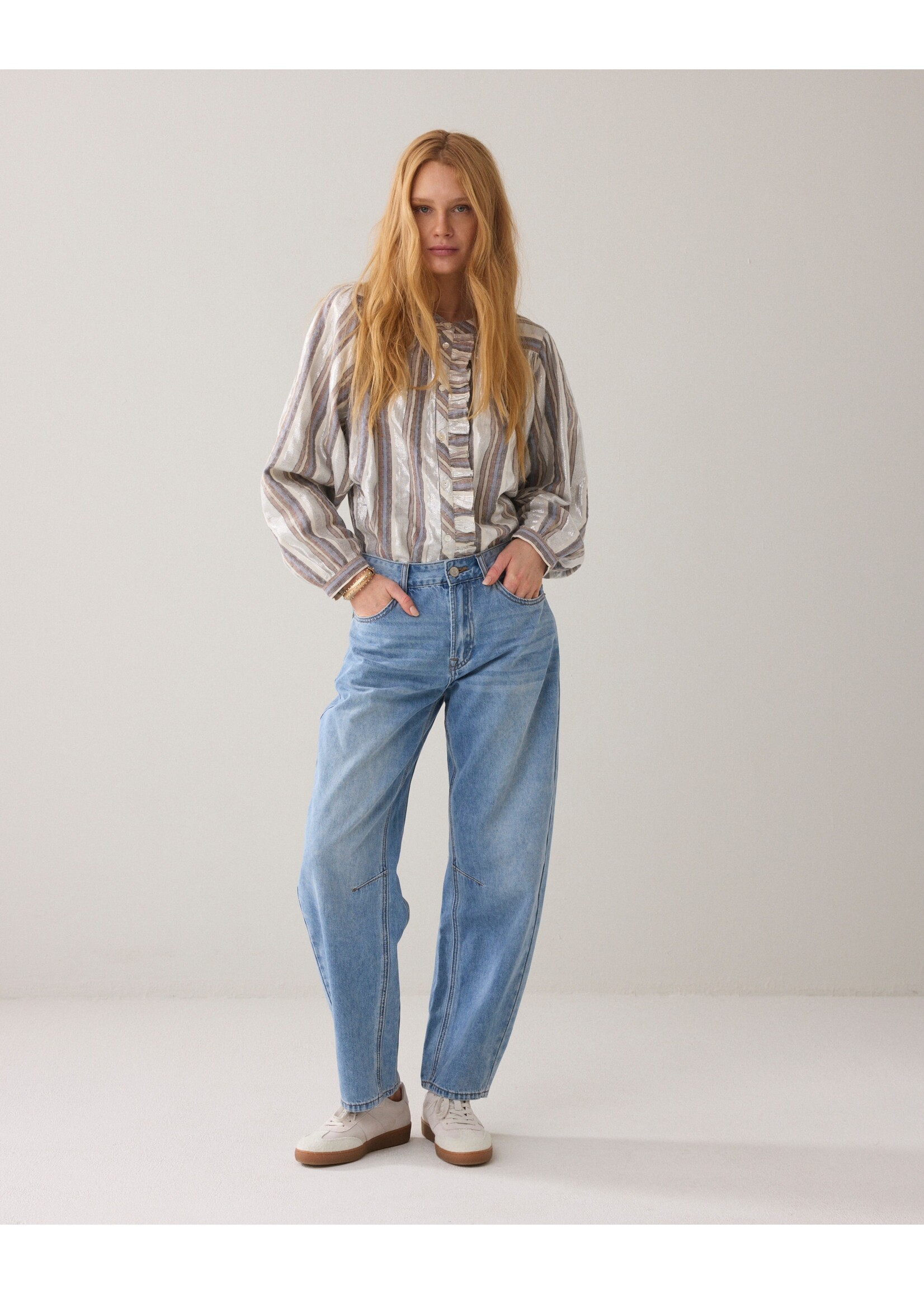 Summum Summum, Blouse Silver stripe, Silver, size: