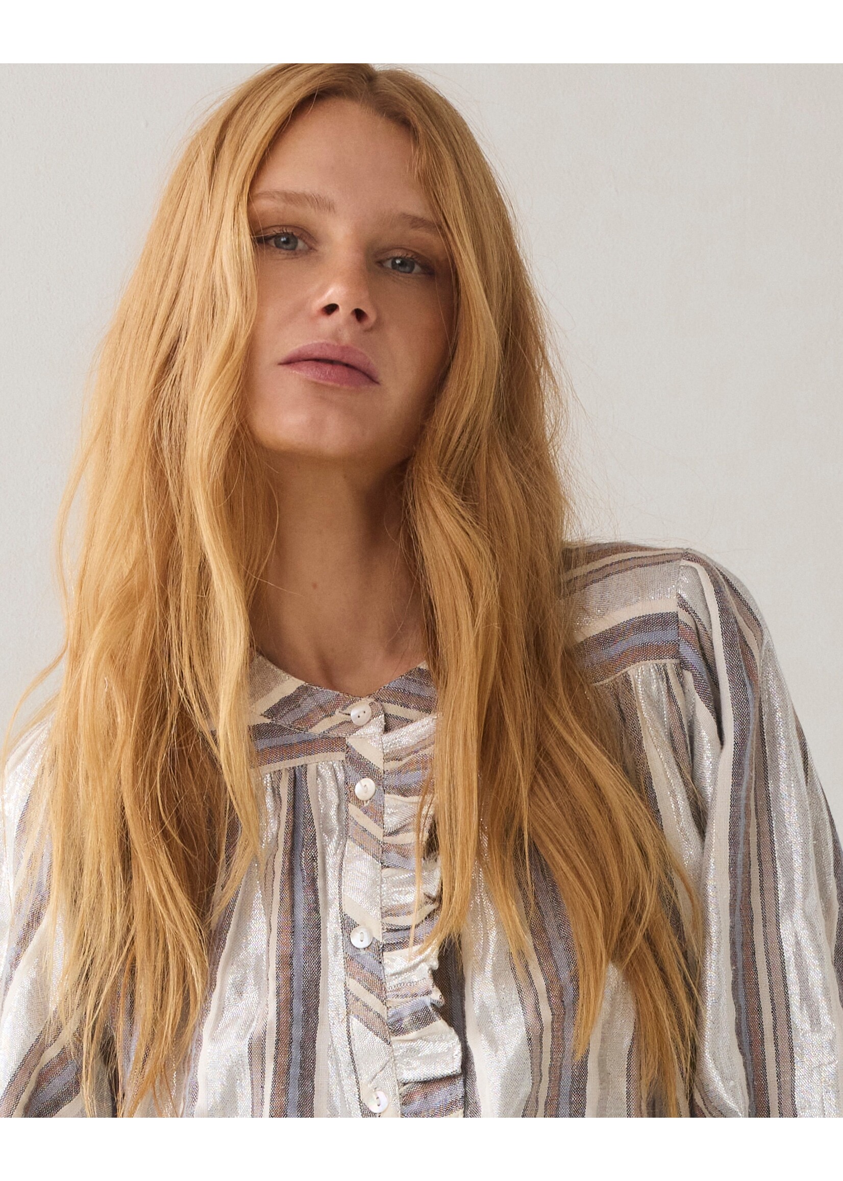 Summum Summum, Blouse Silver stripe, Silver, size: