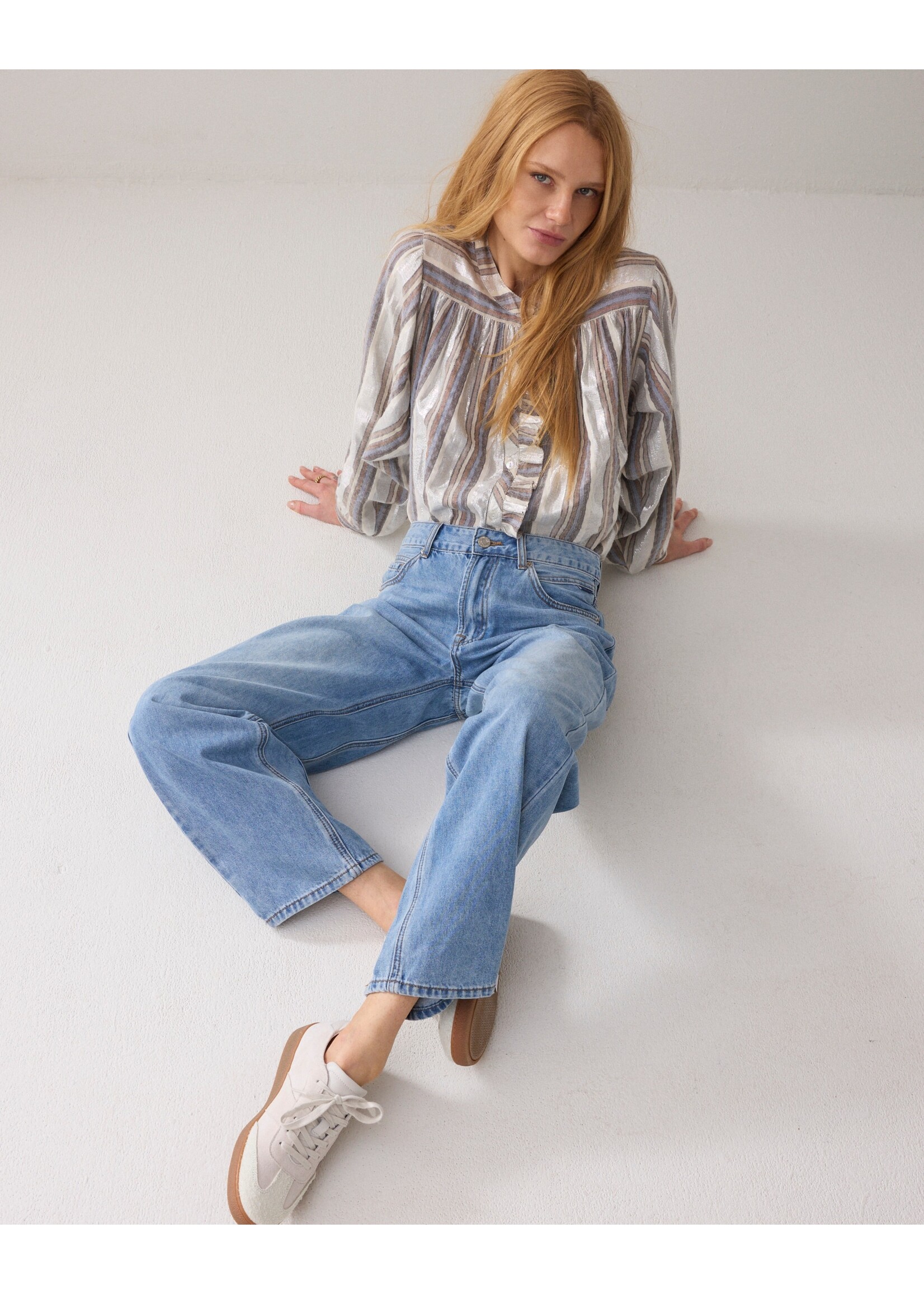 Summum Summum, Blouse Silver stripe, Silver, size: