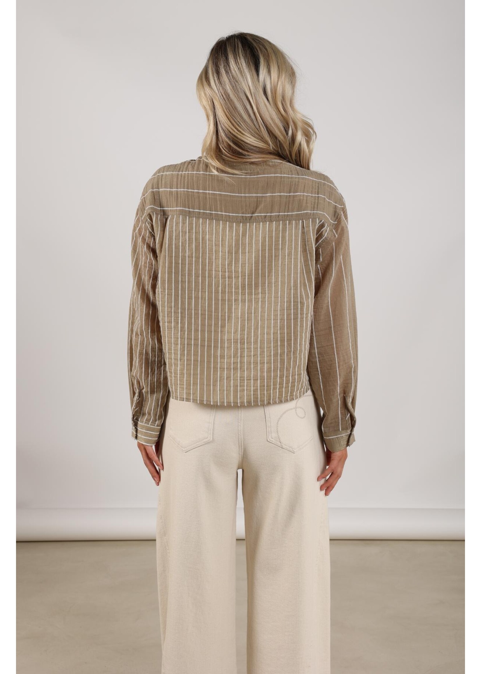 Nukus Nukus, Nelly Blouse Stripe, Army, Size: