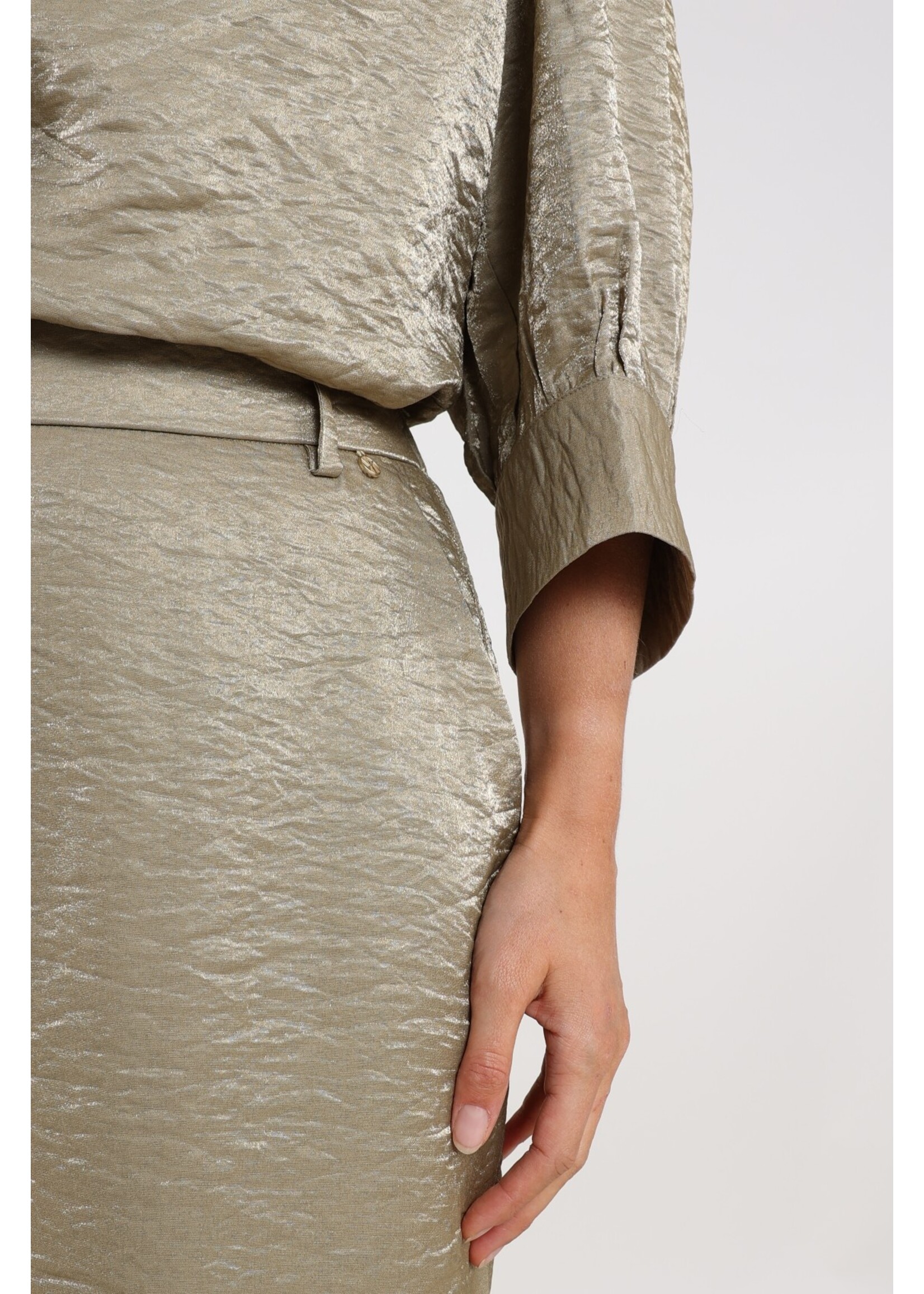 Nukus Nukus, Lilly Blouse Shiny, Army, Size: