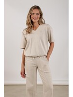 Nukus Nukus, Cici Pullover Lurex V-neck, Sand, Size: