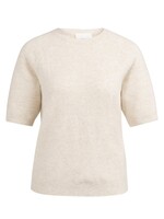 Yaya Yaya, Zachte trui met korte mouwen, Kit beige melange, Size: