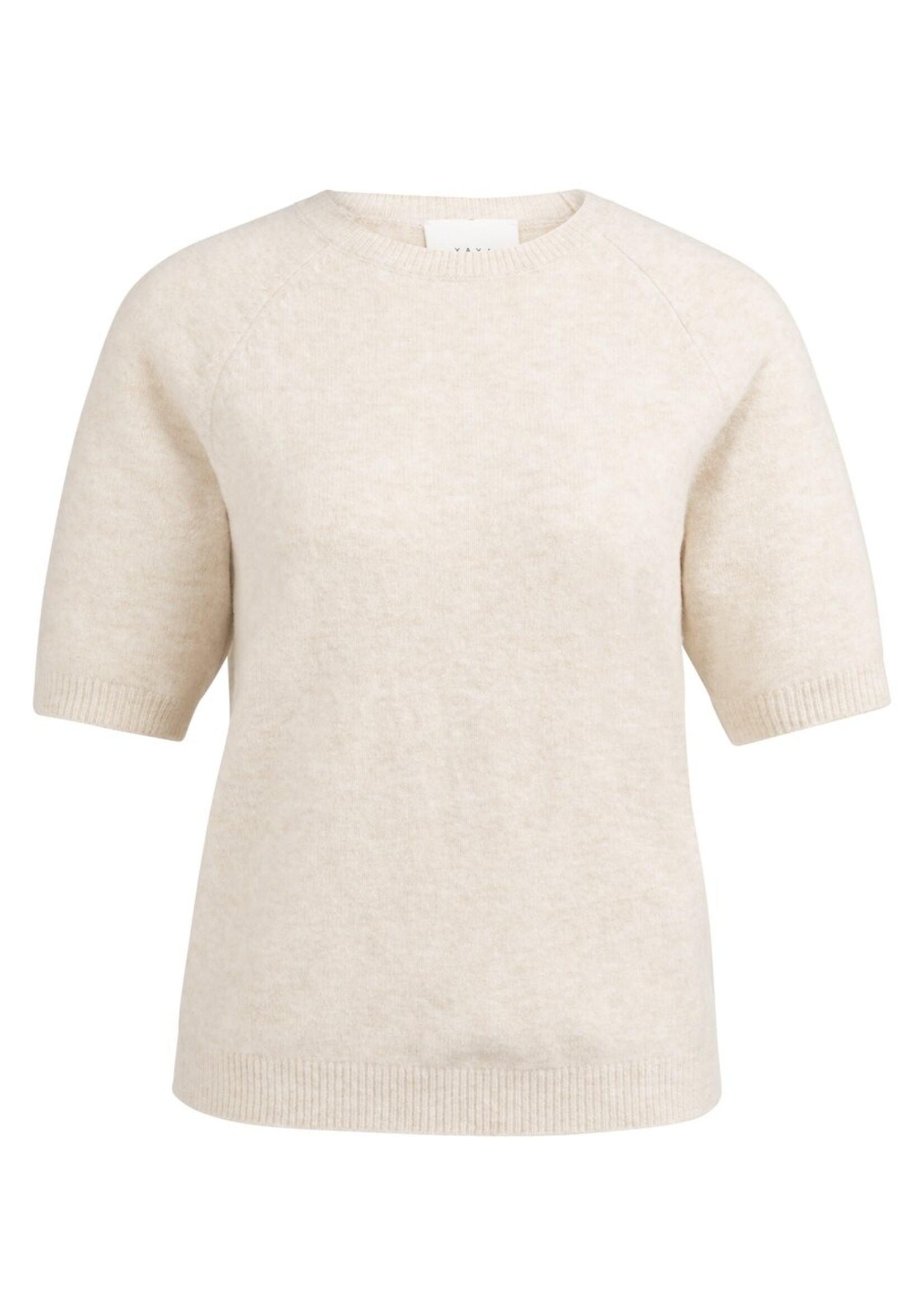Yaya Yaya, Zachte trui met korte mouwen, Kit beige melange, Size:
