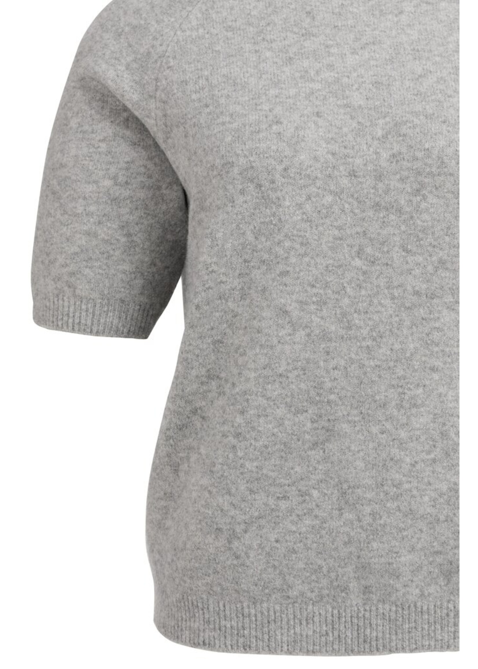 Yaya Yaya, Zachte trui met korte mouwen, Iron grey melange, Size: