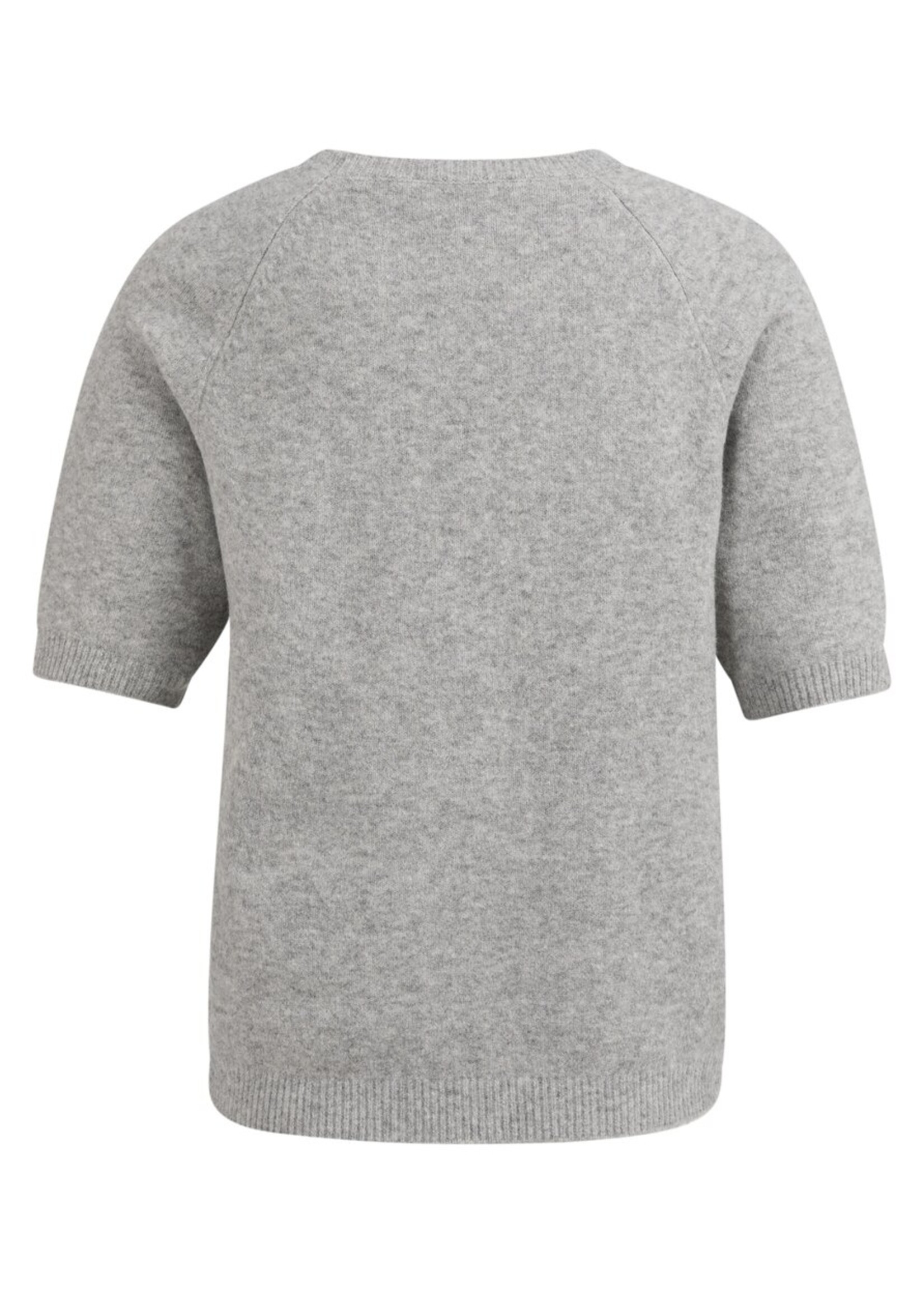 Yaya Yaya, Zachte trui met korte mouwen, Iron grey melange, Size: