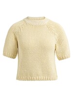 Yaya Yaya, Grofgebreide trui met korte mouwen, Reed yellow dessin, Size: