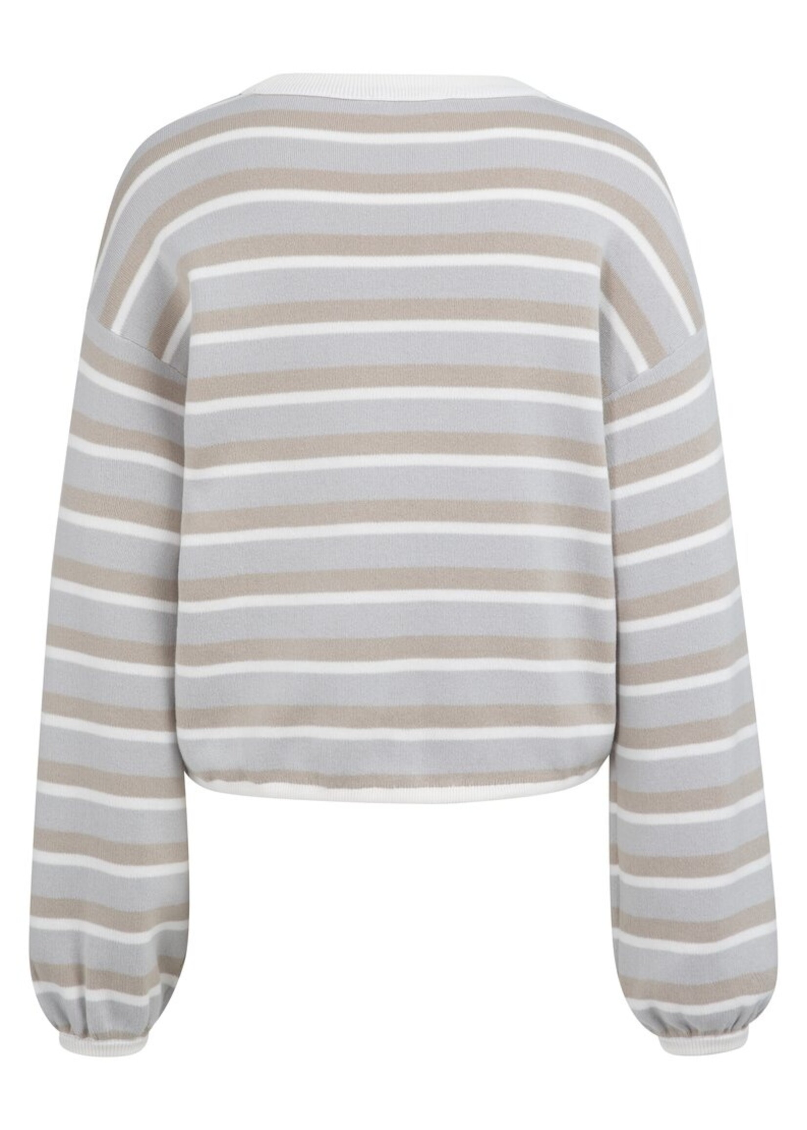 Yaya Yaya, Gestreepte trui met koorddetail in de zoom, Blue dessin, Size: