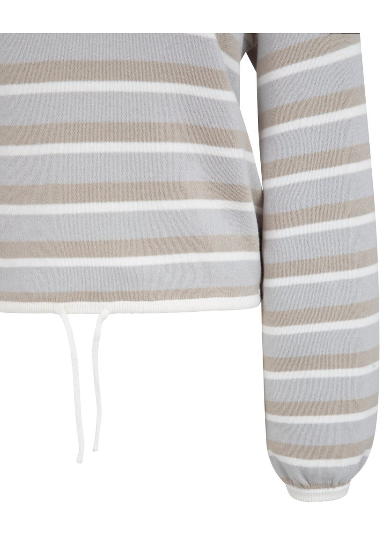 Yaya Yaya, Gestreepte trui met koorddetail in de zoom, Blue dessin, Size: